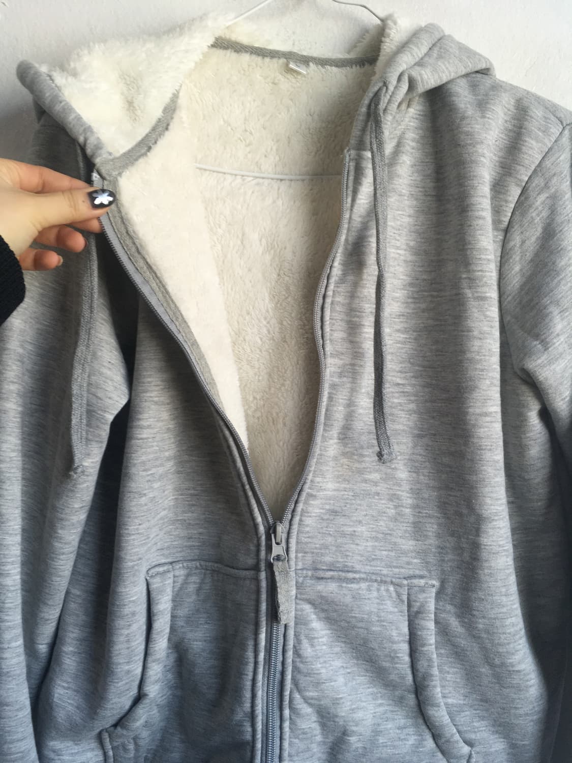 일본빈티지 멜란지 그레이 퍼 후드집업 상품이미지2