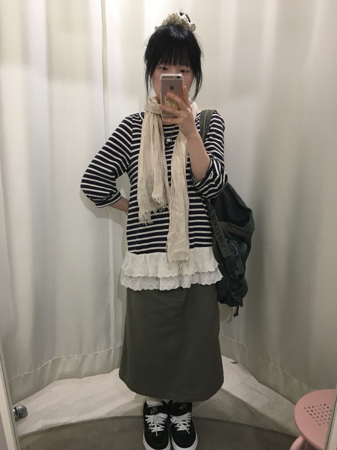 stripe lace top 상품이미지2