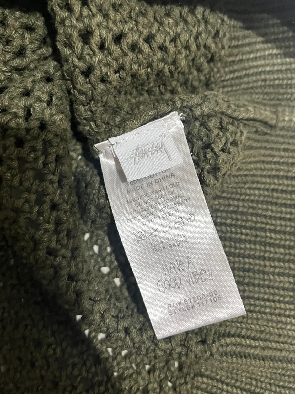 스투시 피그먼트 다이드 루즈 게이지 니트 xl 상품이미지4