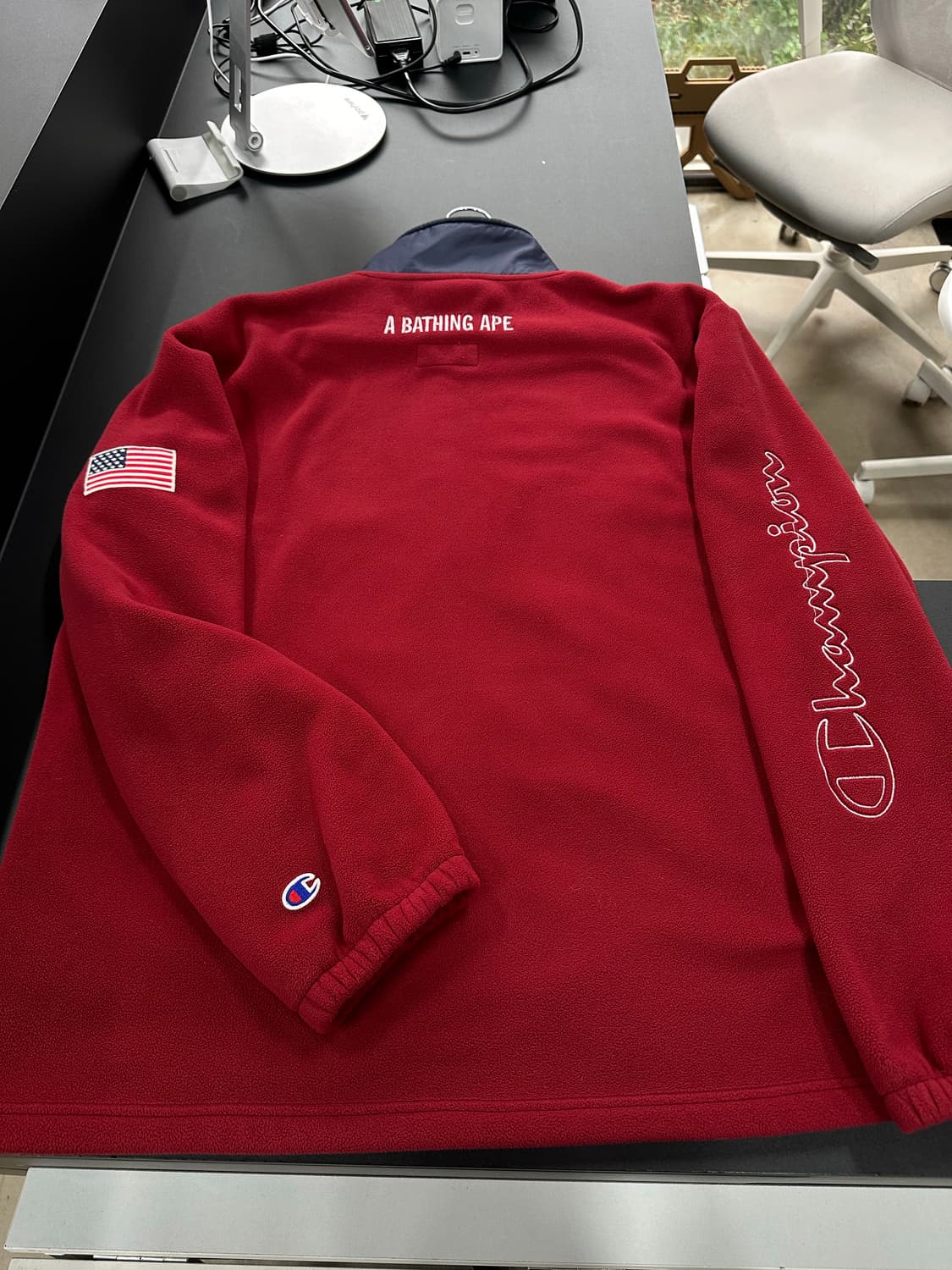 베이프 x 챔피온 17FW 사루 성조기 플리스집업 상품이미지6