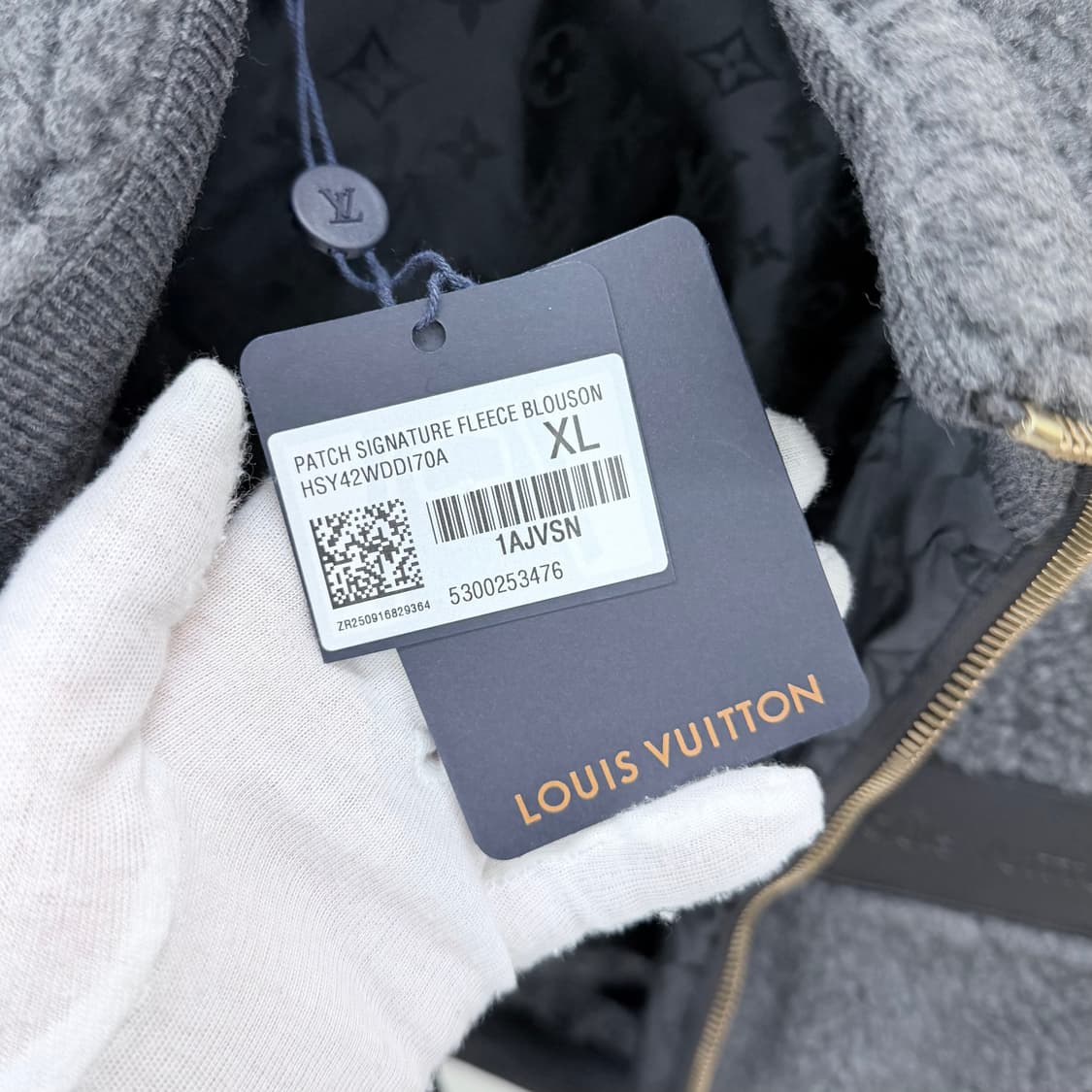 [미사용/XL] 25FW 루이비통 레더패치 플리스 블루종 자켓 상품이미지9