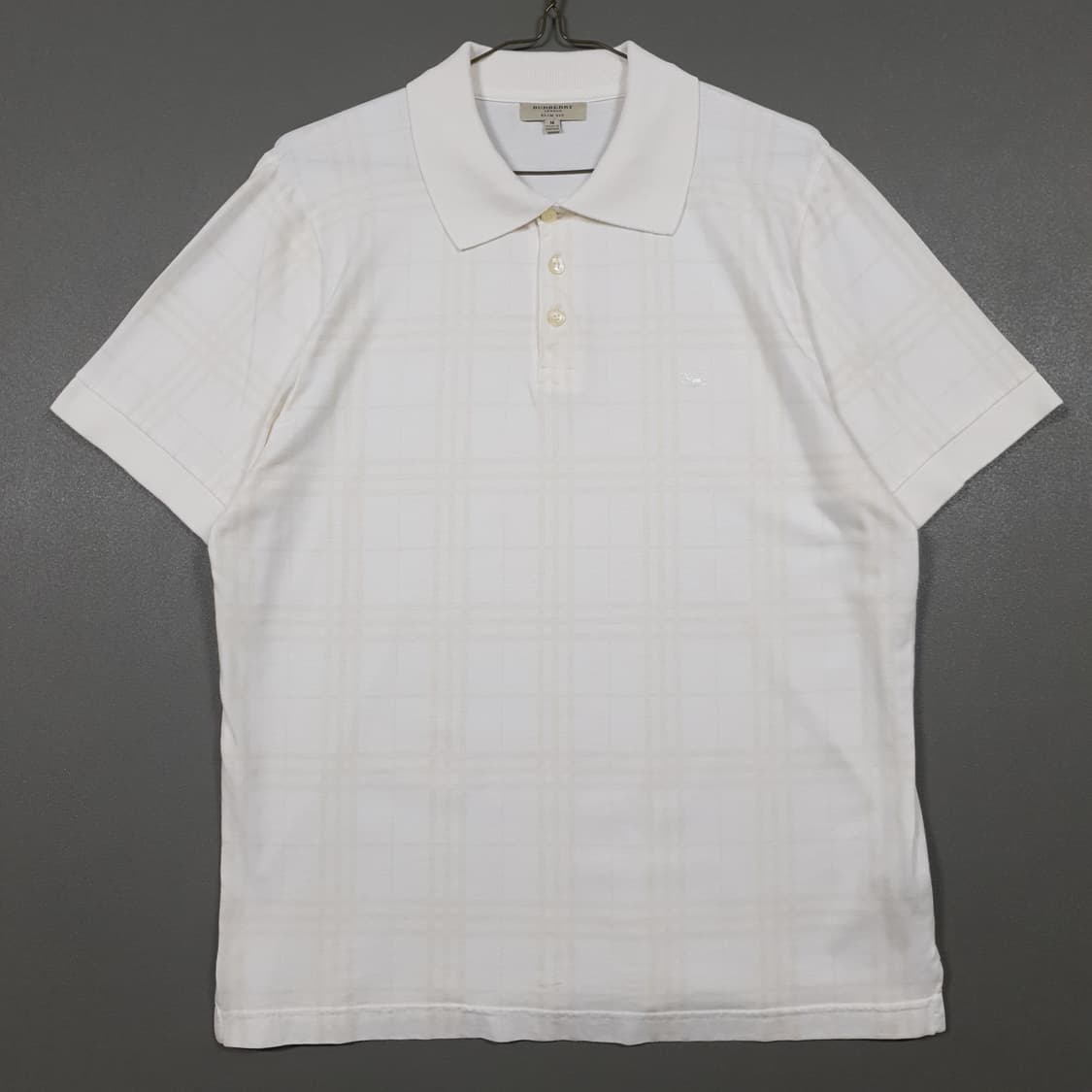 M) 버버리 크레스트 기사 로고 노바체크 반팔 카라티 폴로 피케 셔츠 상품이미지1