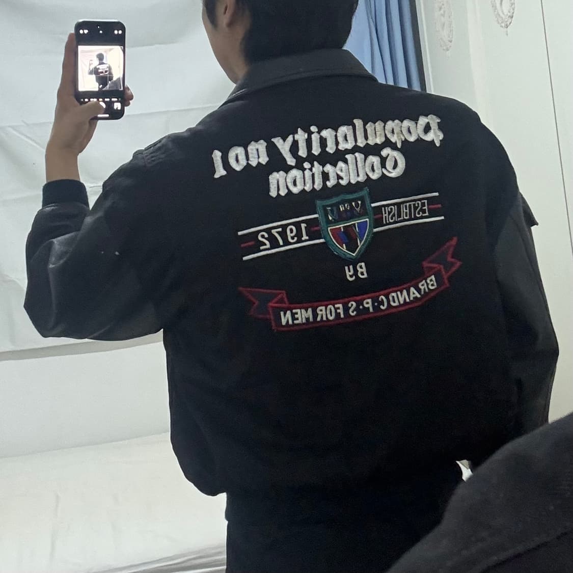 패치워크 바시티 레더 자켓 상품이미지2