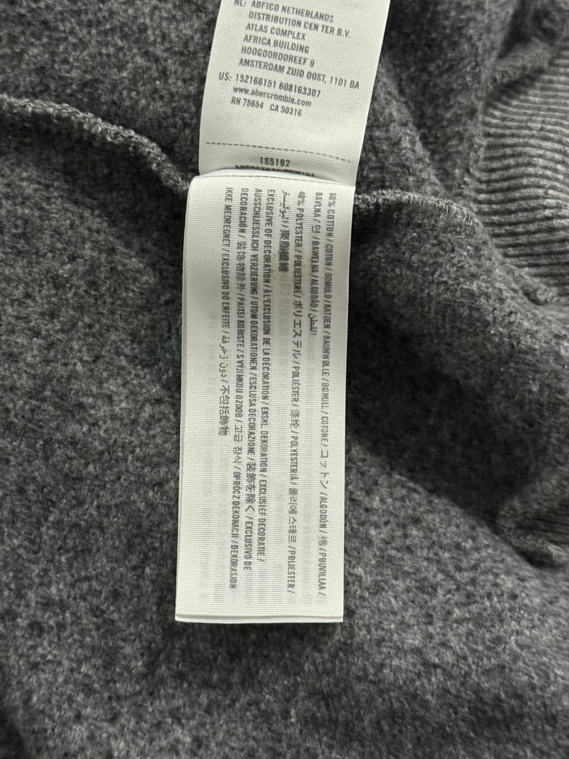 아베크롬비 2000s 그레이 풀 집업 후드 XS 상품이미지8