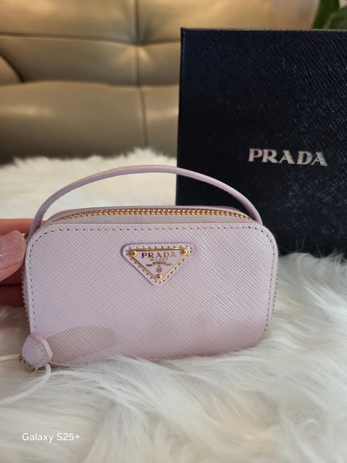 프라다 사피아노 레더 미니 파우치 알라바스터 핑크 상품이미지8