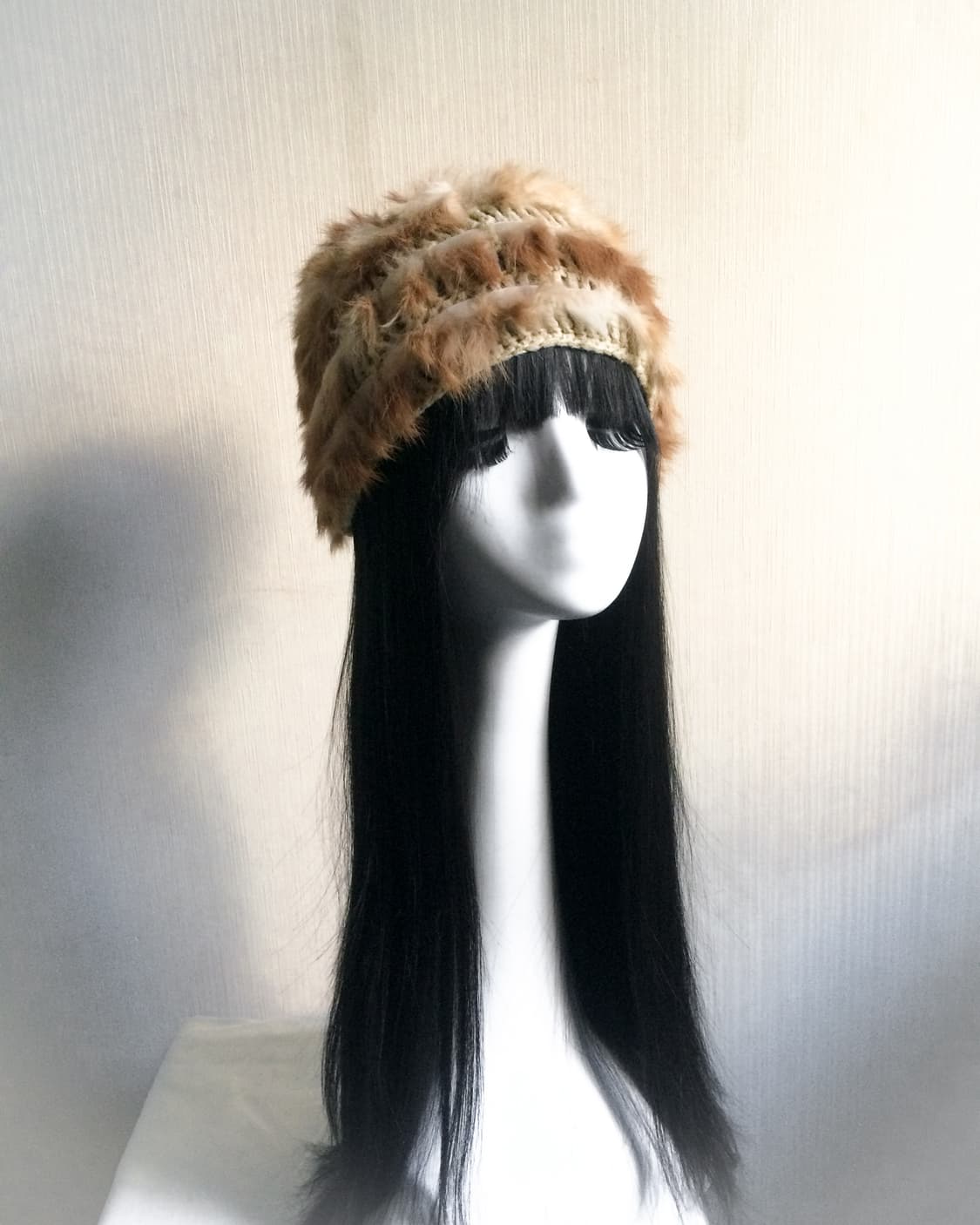  Rabbit fur trimming beanie 상품이미지1