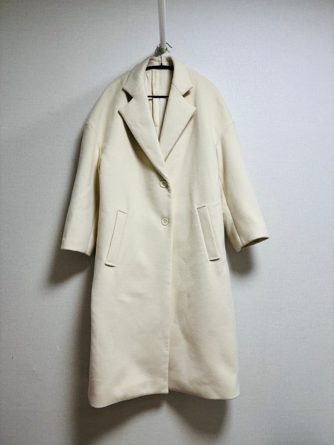 FACADE PATTERN 울 100% 오버핏 롱 코트 상품이미지3