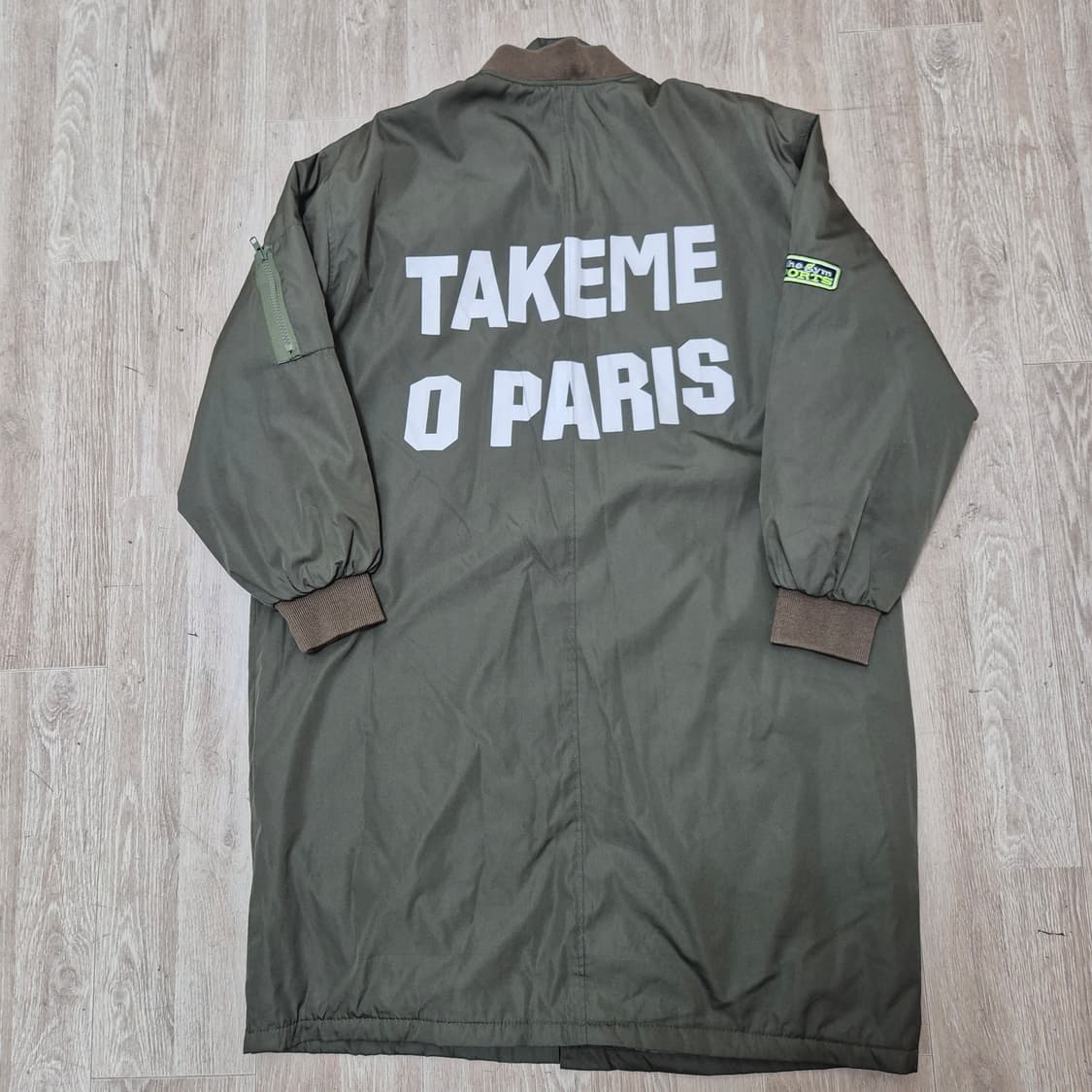 3 ALL STAFF 와펜 누빔 롱 야상 항공 점퍼 상품이미지5