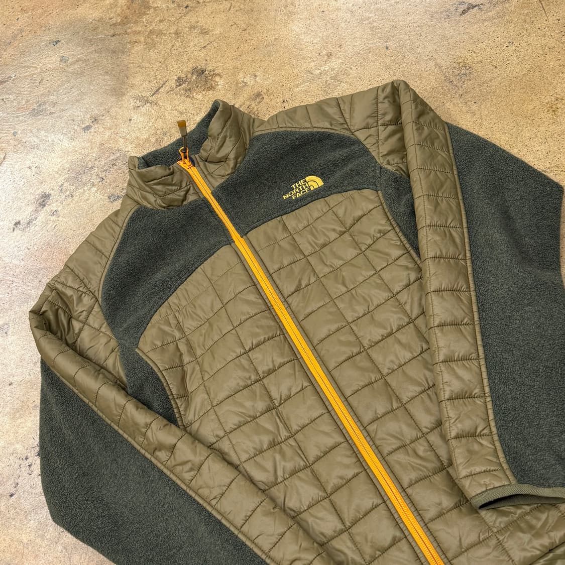 [정품/L] 노스페이스 퀼팅 패딩 플리스 자켓 카키 b18 상품이미지1