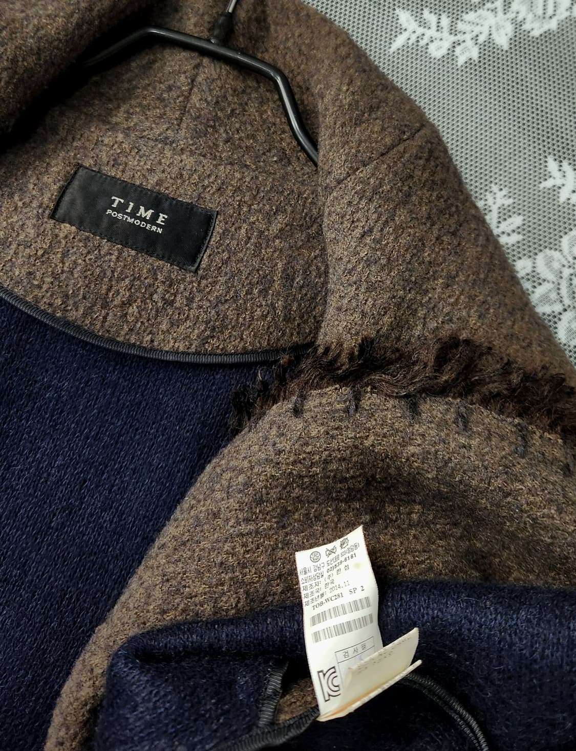 TIME 타임 브라운 프린지 롱 코트 상품이미지7