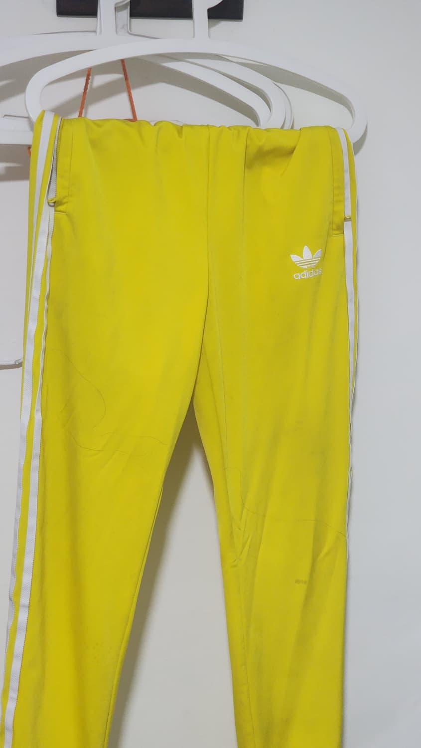 정품 아디다스 옐로우 삼선 팬츠 160 상품이미지2