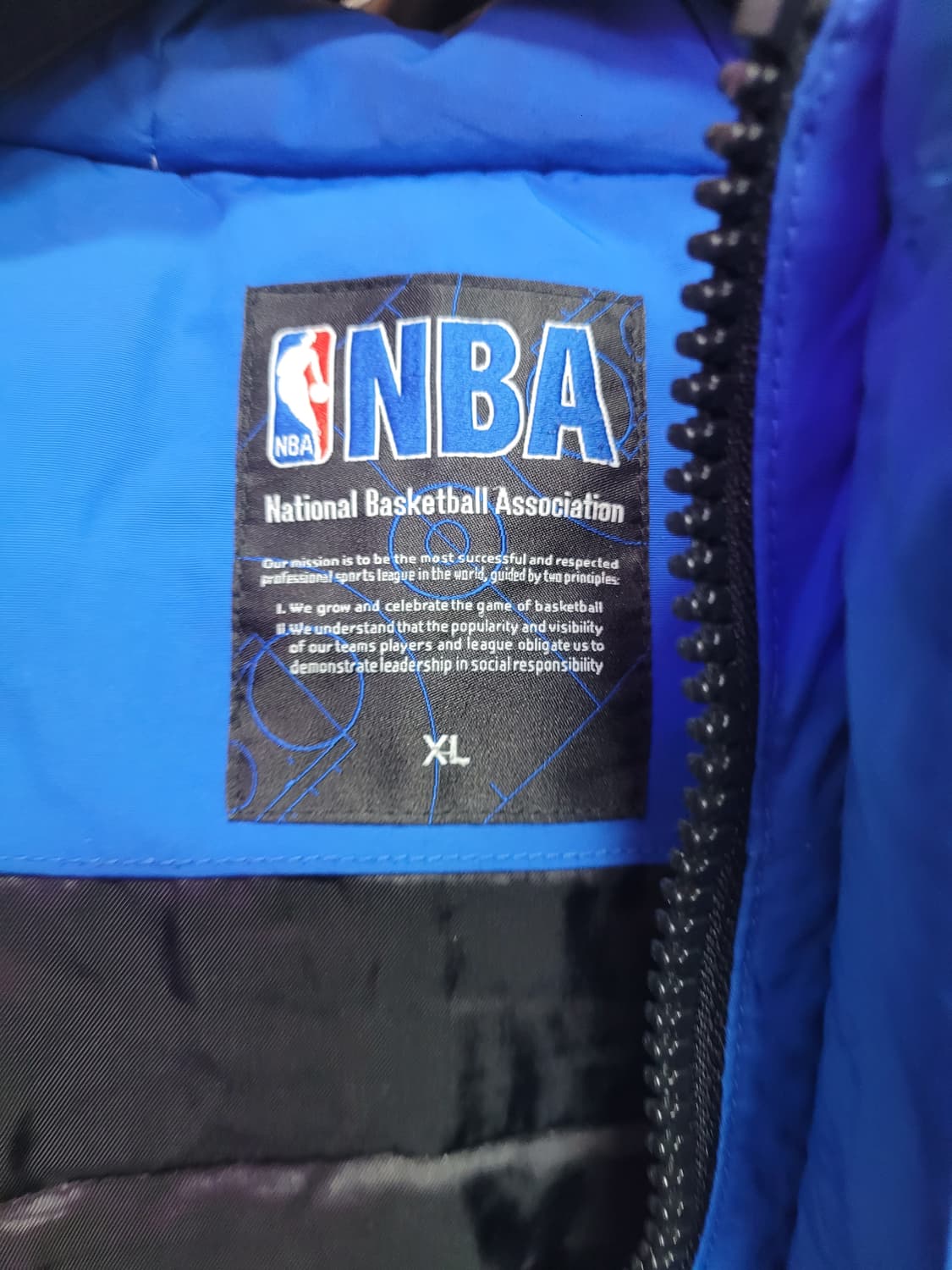 NBA 덴버 너게츠 블루 패딩 점퍼 오리털 (퍼 탈부착) 상품이미지5