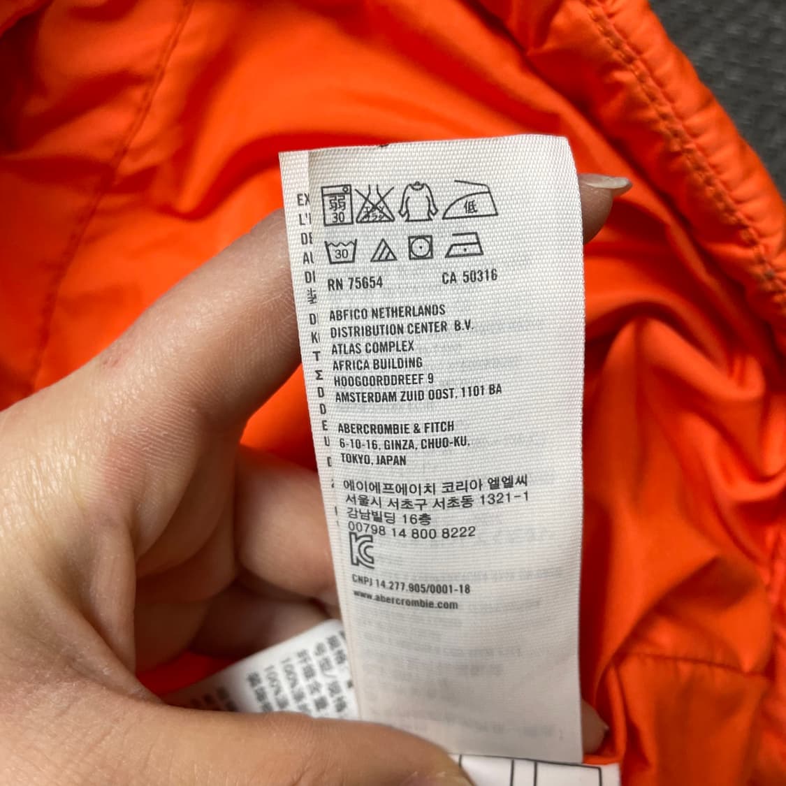 홀리스터 오렌지 패딩조끼 M 상품이미지10