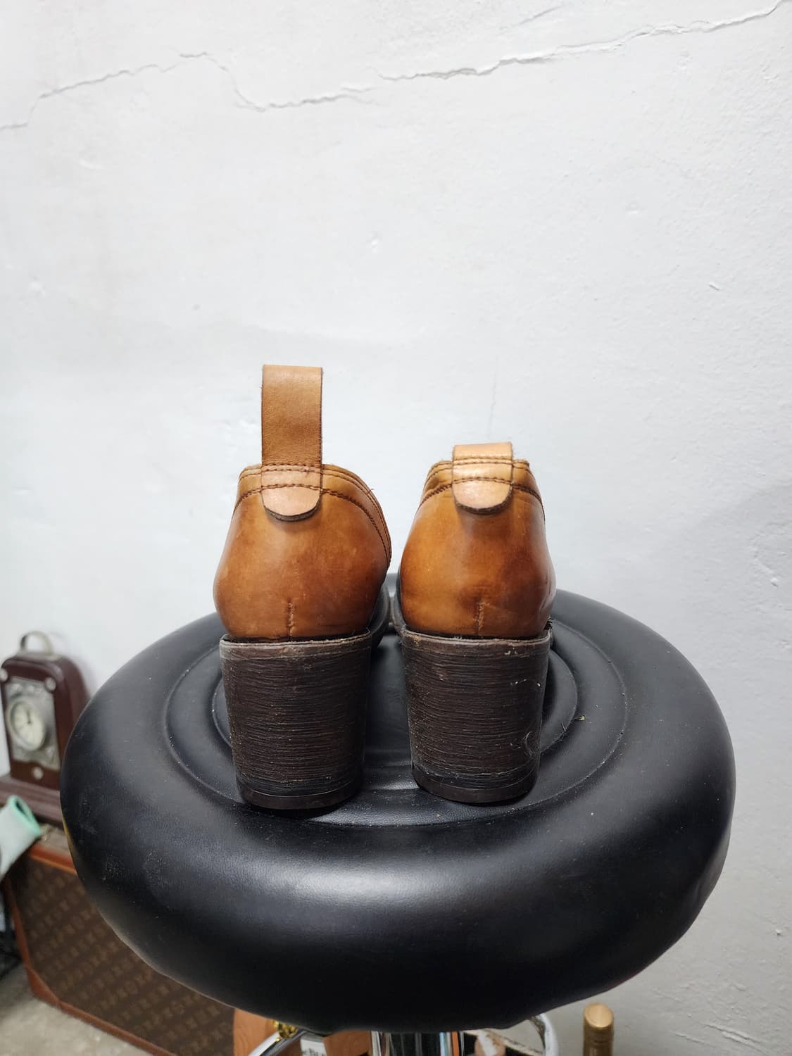 Gee Wawa 빈티지 리얼레더 통굽 구두 상품이미지4