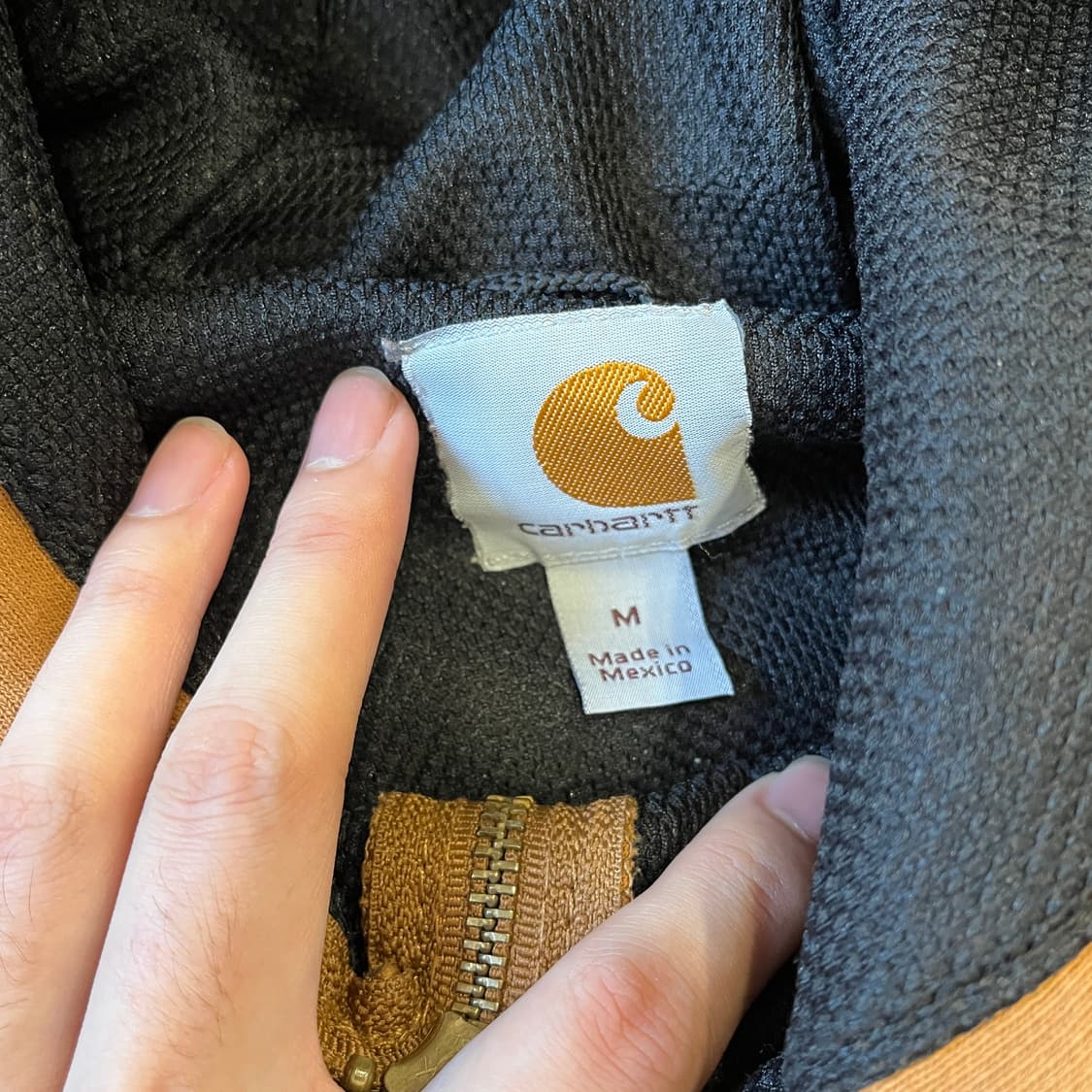 칼하트 정품 써멀 된장색 후드 집업 자켓 상품이미지5