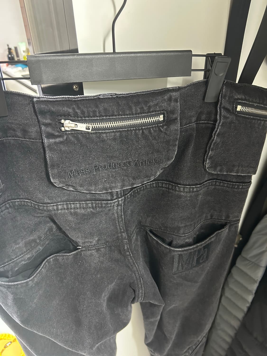 [M] 플라스틱프로덕트 백 팬츠 블랙 상품이미지3