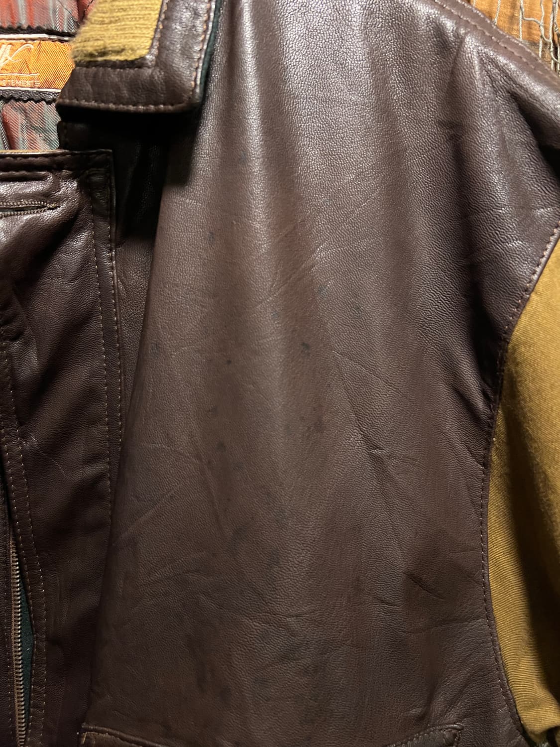 [2XL]90's Made in France 폴리레더 플라이트 자켓 상품이미지5