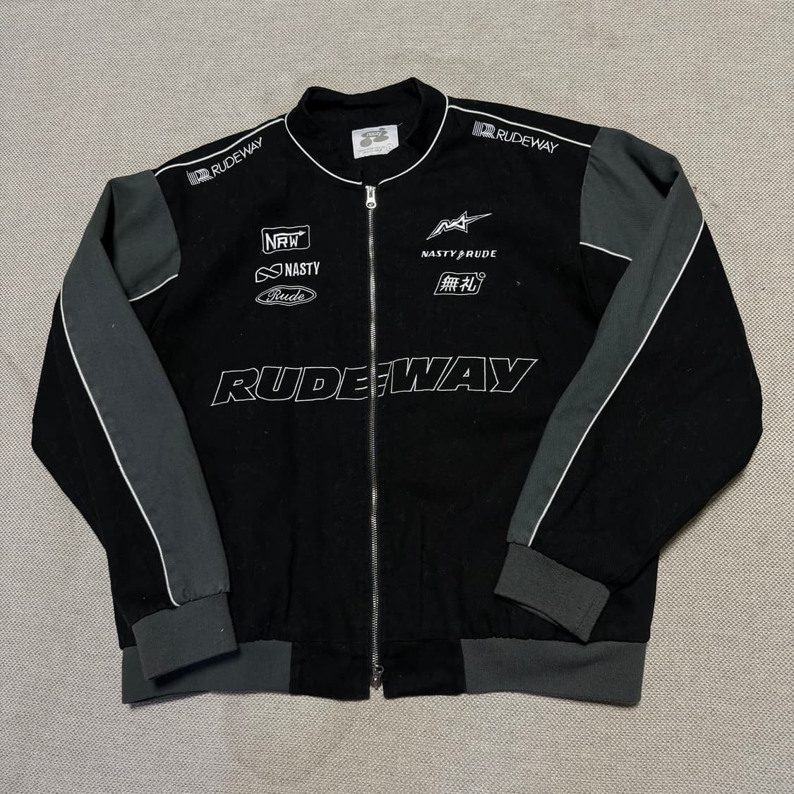 NASTY RUDE 배색 레이싱 자켓 상품이미지1