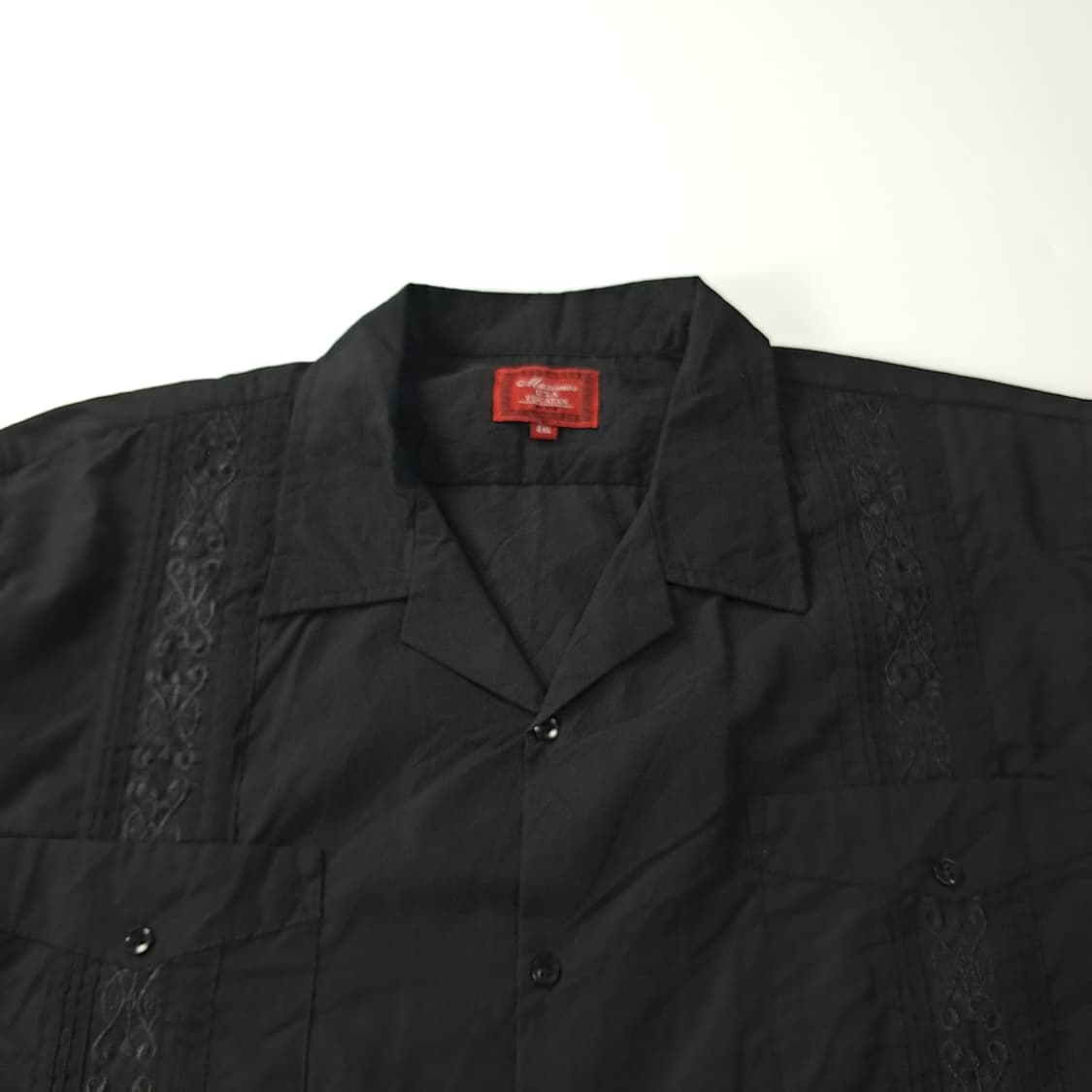 CK782 4XL 맥시모스USA 4포켓 블랙 과야베라 반팔 셔츠 남방 상품이미지2