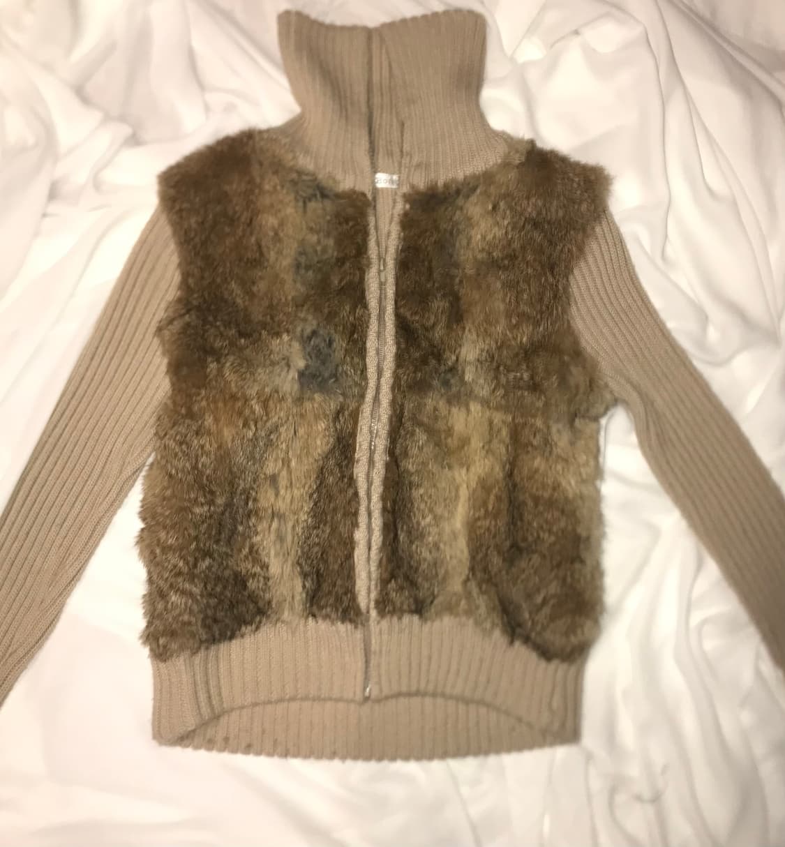 조끼 골지 퍼 집업 상품이미지1