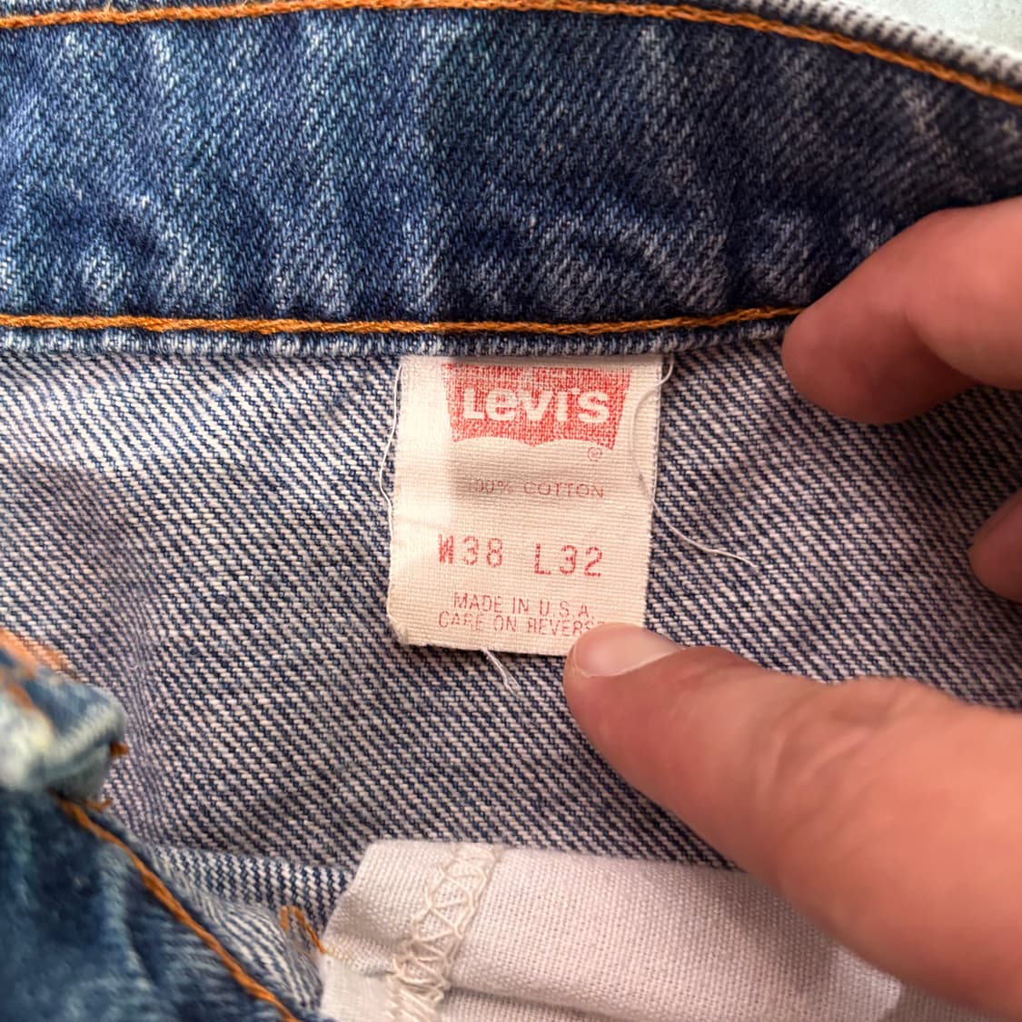 [38/32] 90s USA 🇺🇸 리바이스 517 오렌지탭 데님 중청 상품이미지4