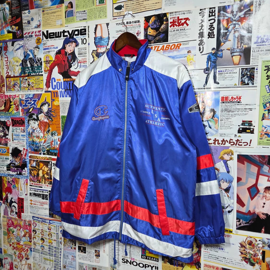 JPN 챔피온 블루 레드 올드스쿨 바람막이 상품이미지2