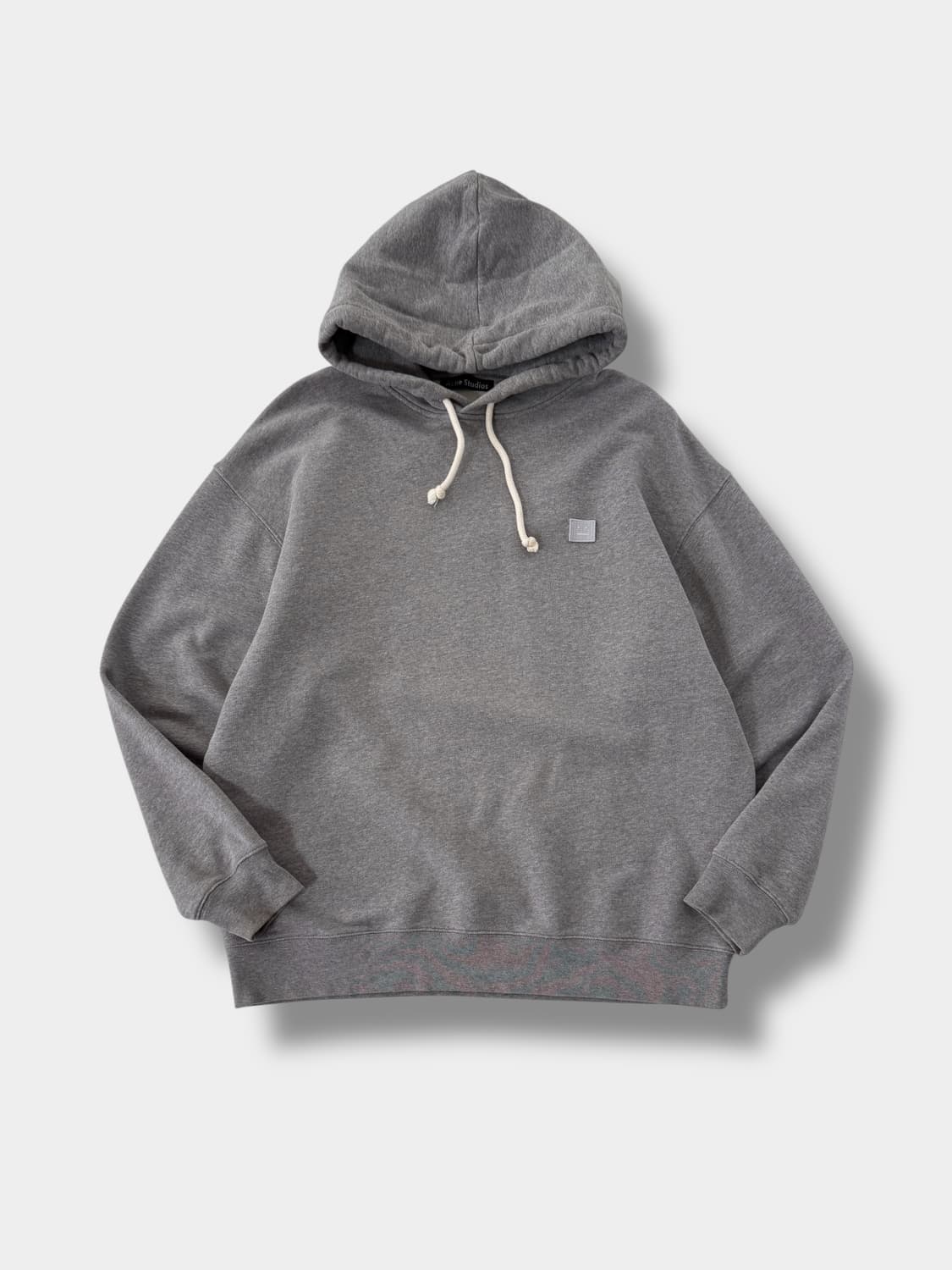 아크네스튜디오 오버사이즈 멜란지 그레이 페이스 패치 로고 스웻 후드 상품이미지1