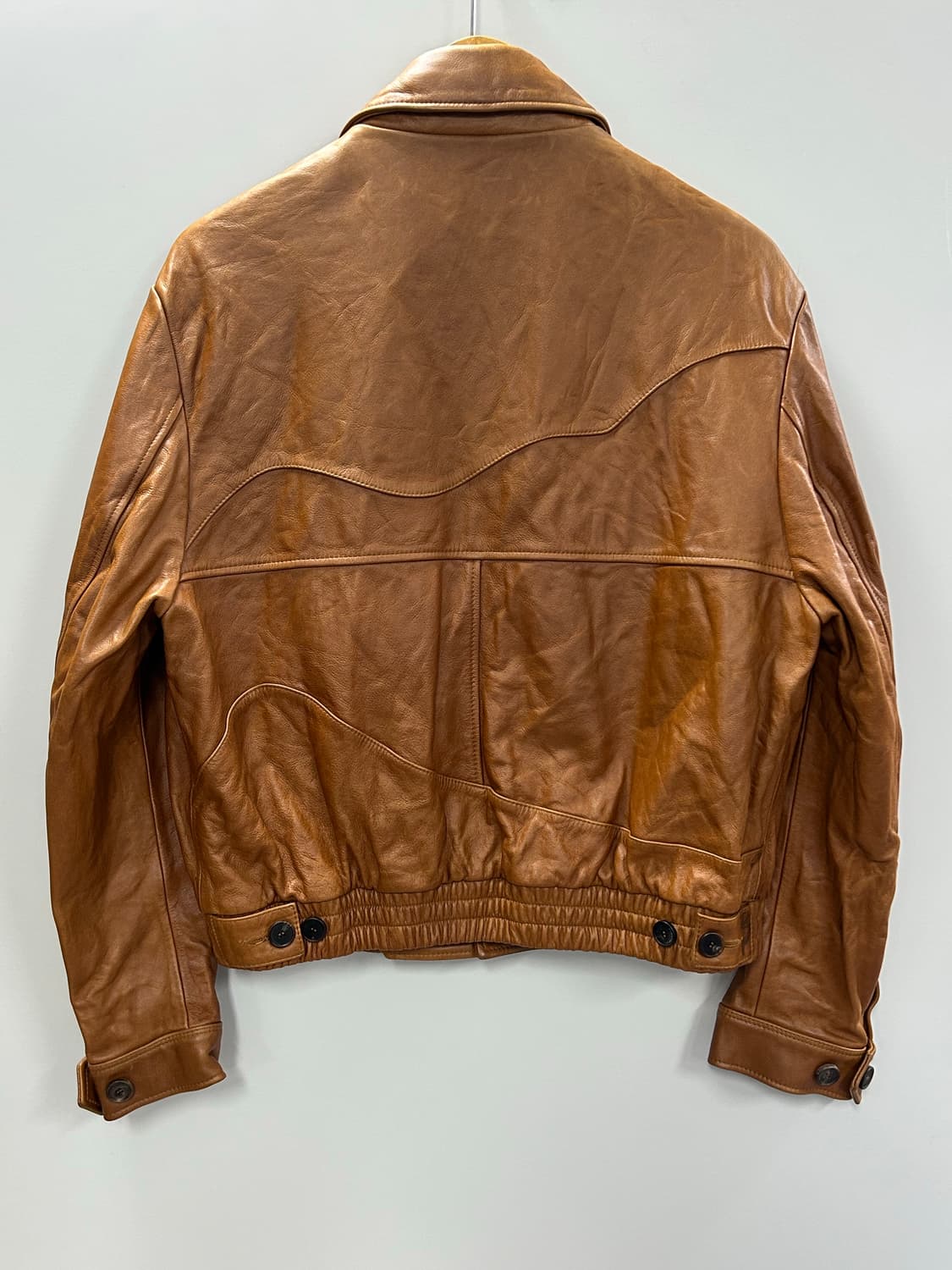STU 커브드 레더 자켓 카멜 [L] 상품이미지7