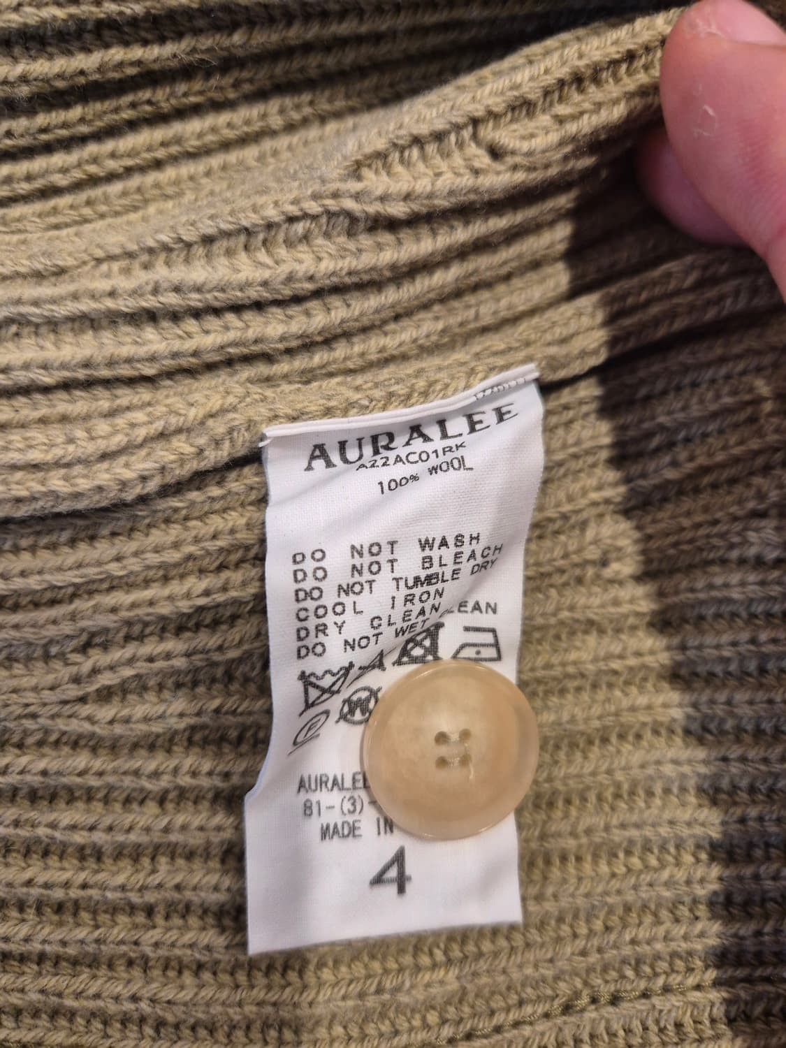 오라리 슈퍼 파인 울 리브 니트 빅 가디건 A22AC01RK 상품이미지3