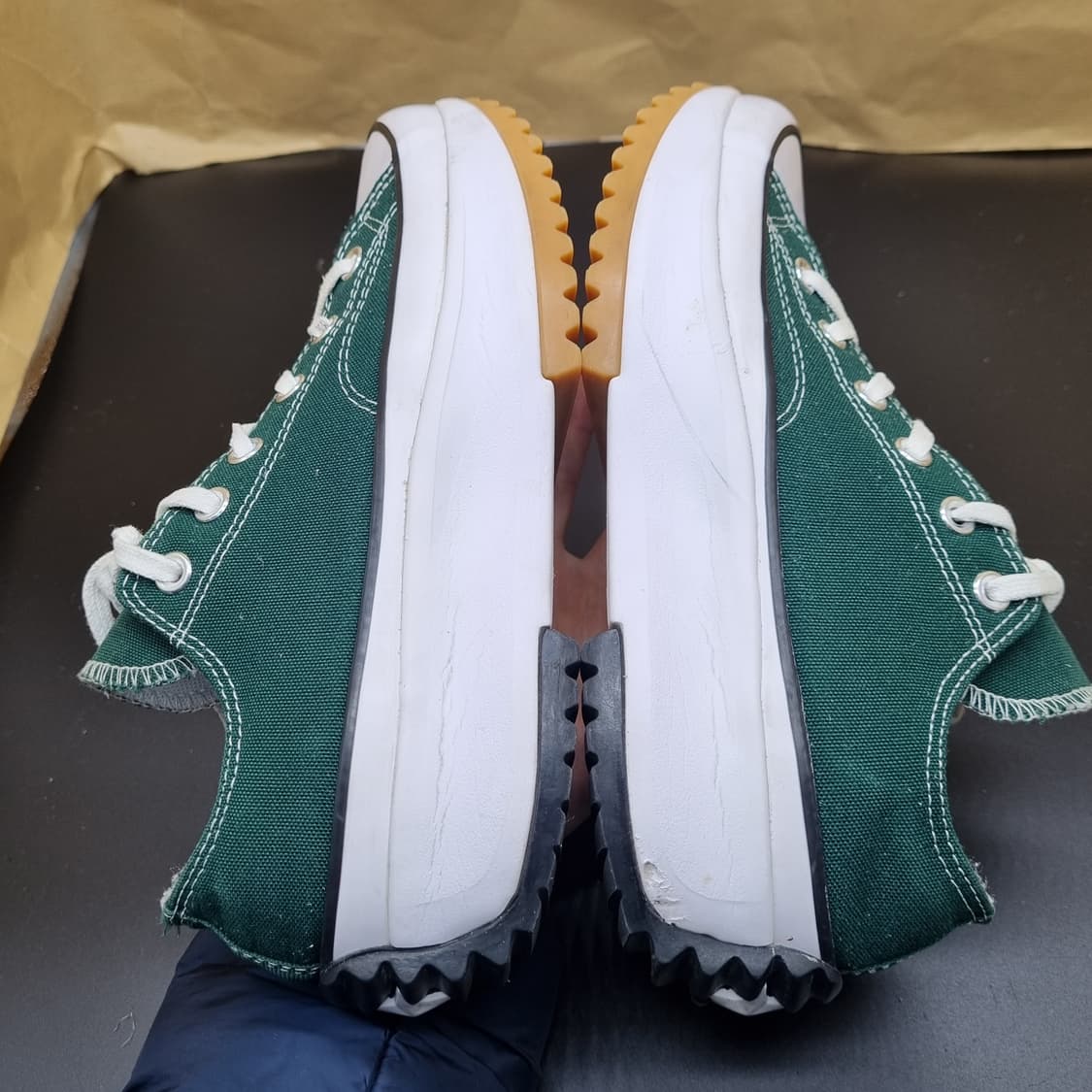 컨버스 런스타 하이크 로우 그린 스니커즈255 상품이미지5