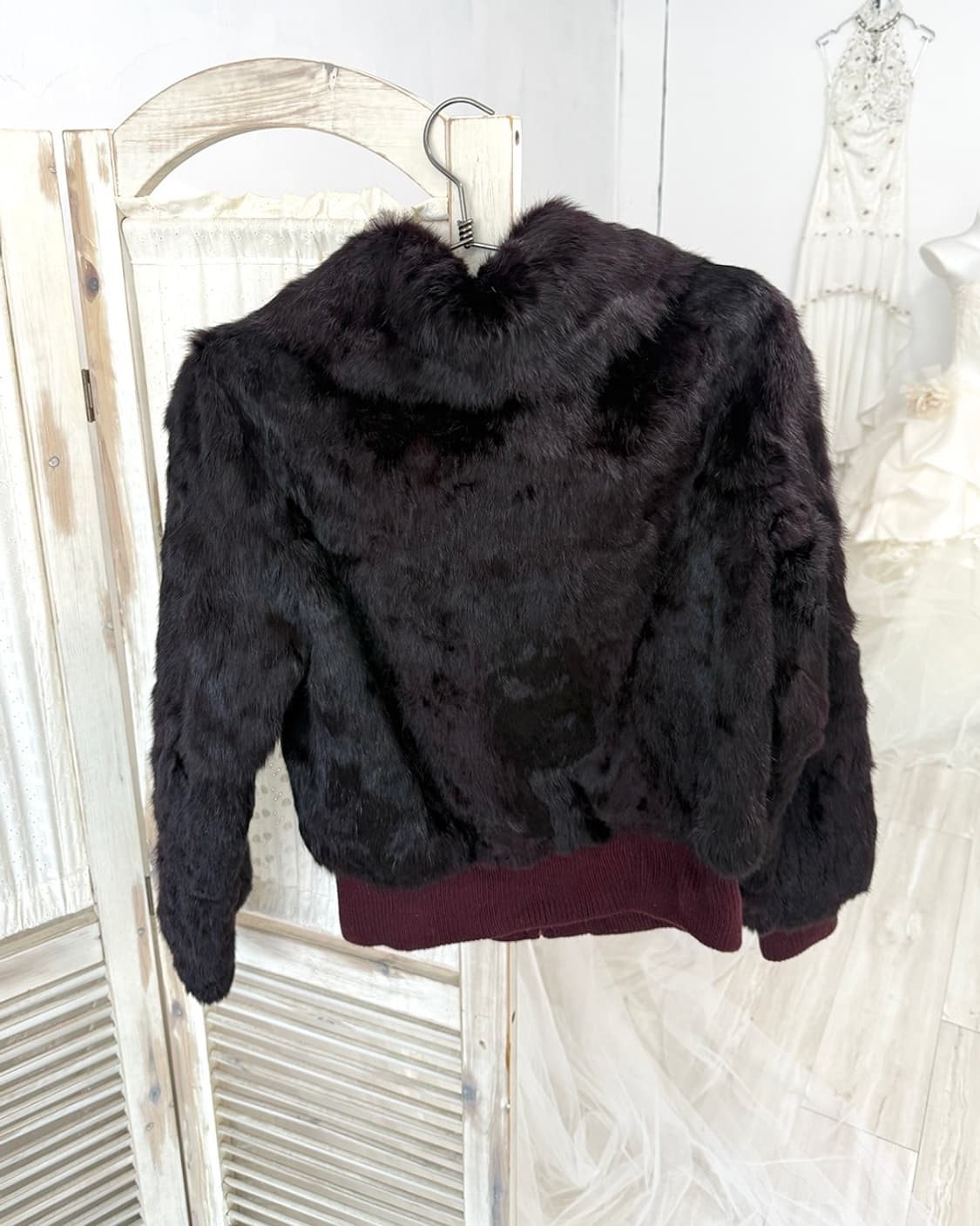 Red-wine Rabbit Fur Knit zip-up 상품이미지9