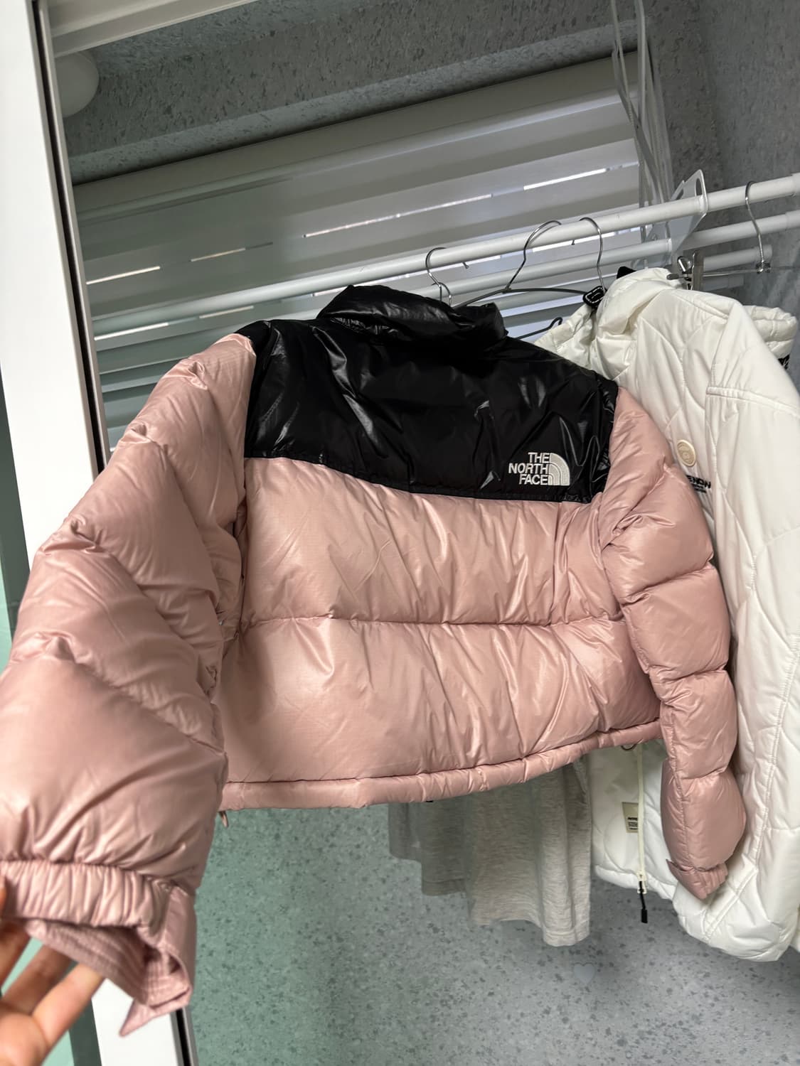 노스페이스 눕시 숏패딩 L 95 파스텔 핑크 상품이미지1