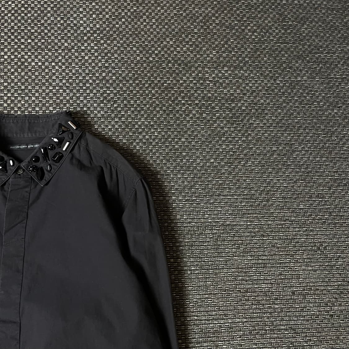 JPN 블랙 큐빅 포인트 코튼 긴팔 셔츠  상품이미지3