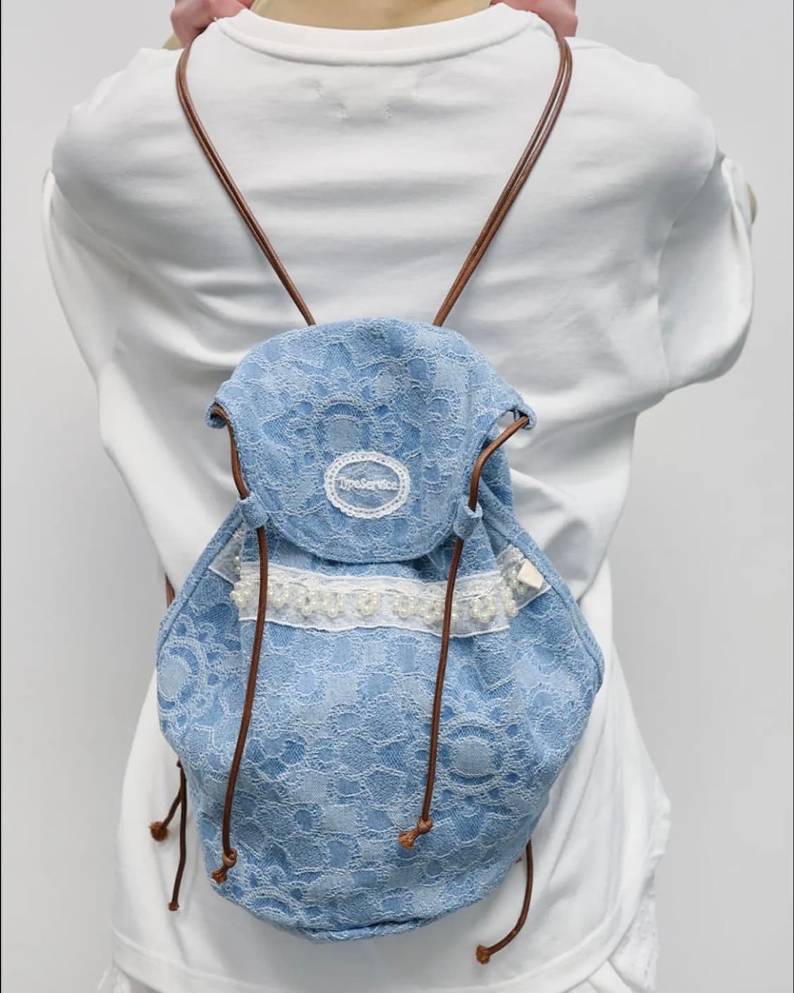 타입서비스 Pearl Trim Denim Bag [Blue] 상품이미지2