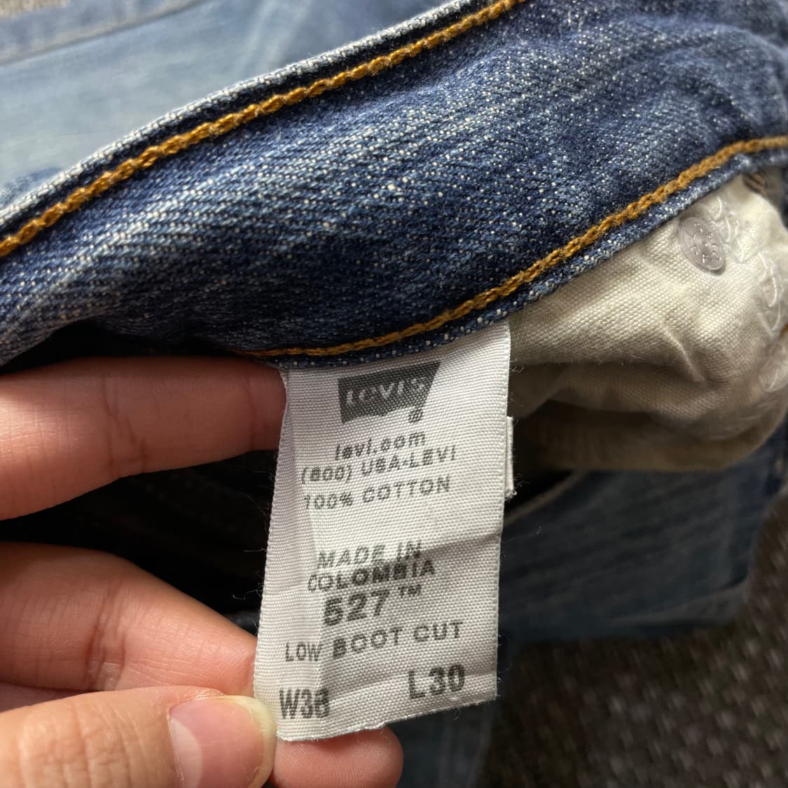 (36) 리바이스 527 36X30 로우부츠컷 워싱 데님 팬츠 상품이미지5