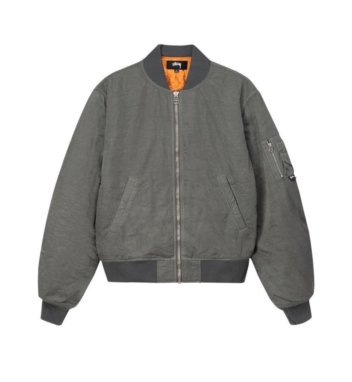 [XL] 스투시 다이드 나일론 봄버 차콜 상품이미지1