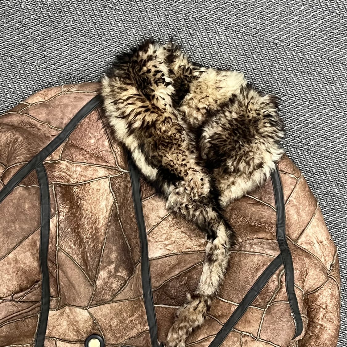 패치워크 무스탕 퍼자켓 v1041 상품이미지4