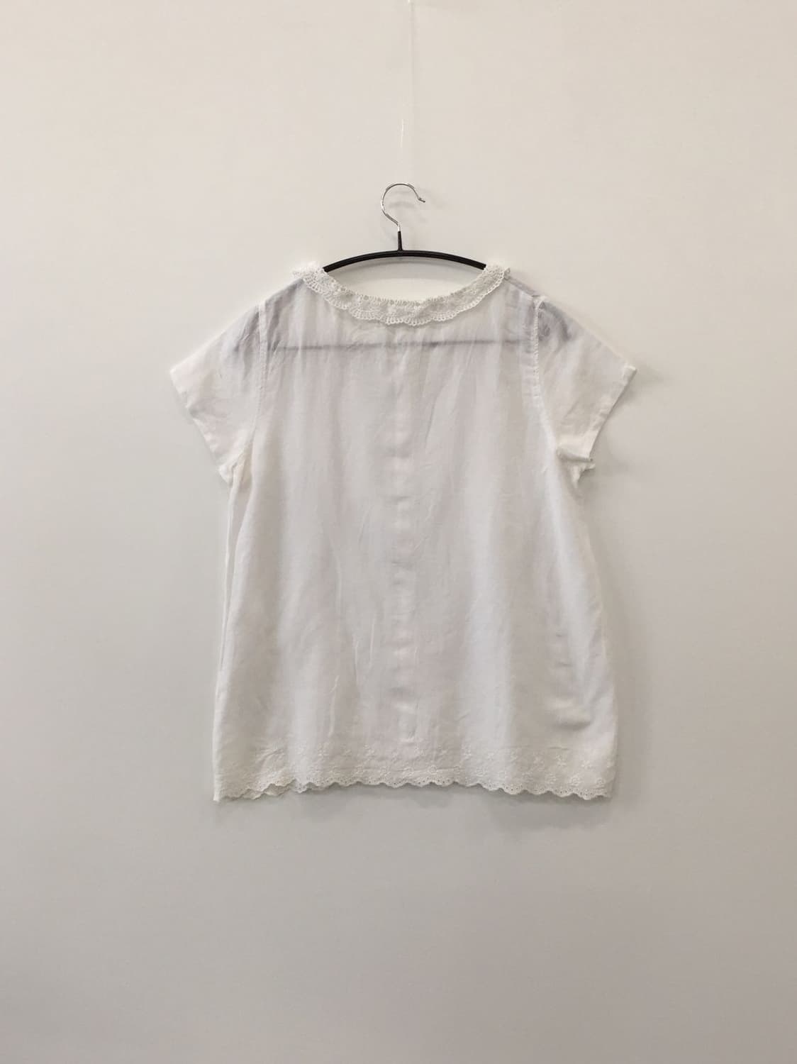SM2 White Lace Collar Linen Blouse 상품이미지5