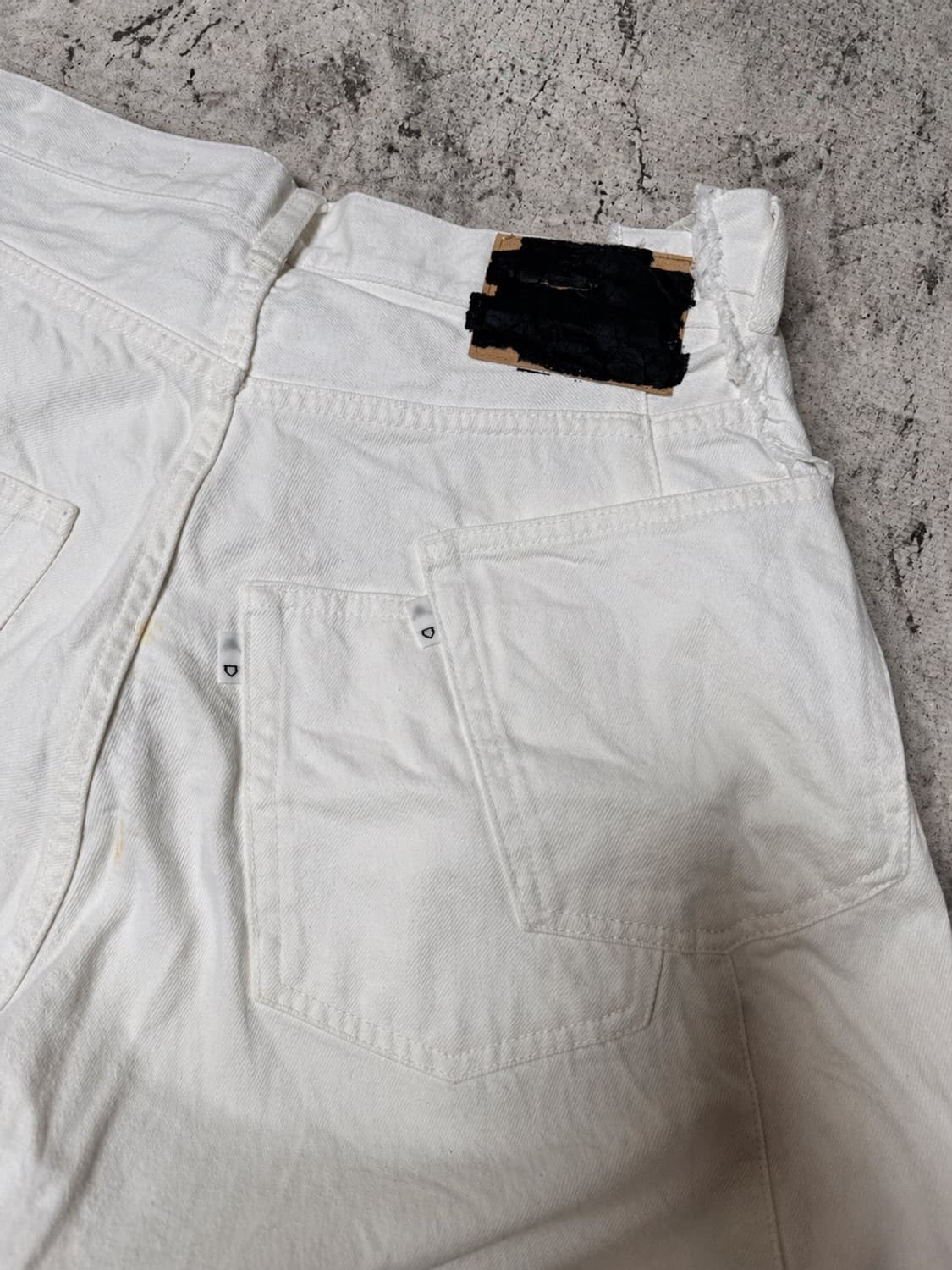 OLDPARK ZIP BAGGY JEANS, WHITE L 상품이미지5