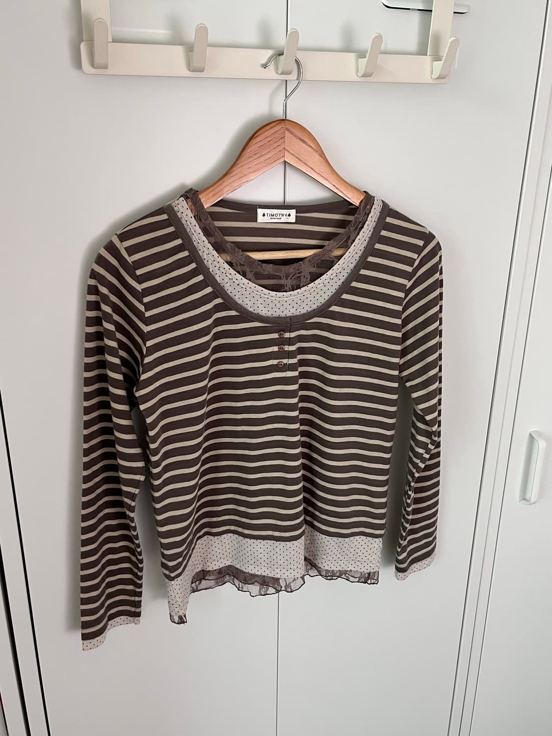 Timothy 도트 스트라이프 레이어드 롱 슬리브 상품이미지3