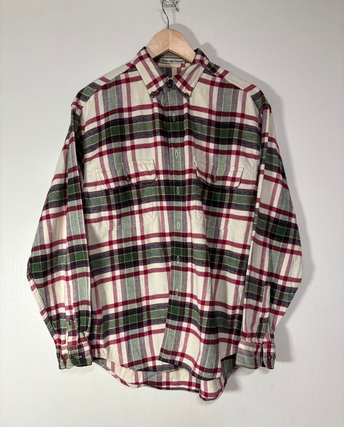 90s 에디바우어 빈티지 플란넬 체크 셔츠 상품이미지3