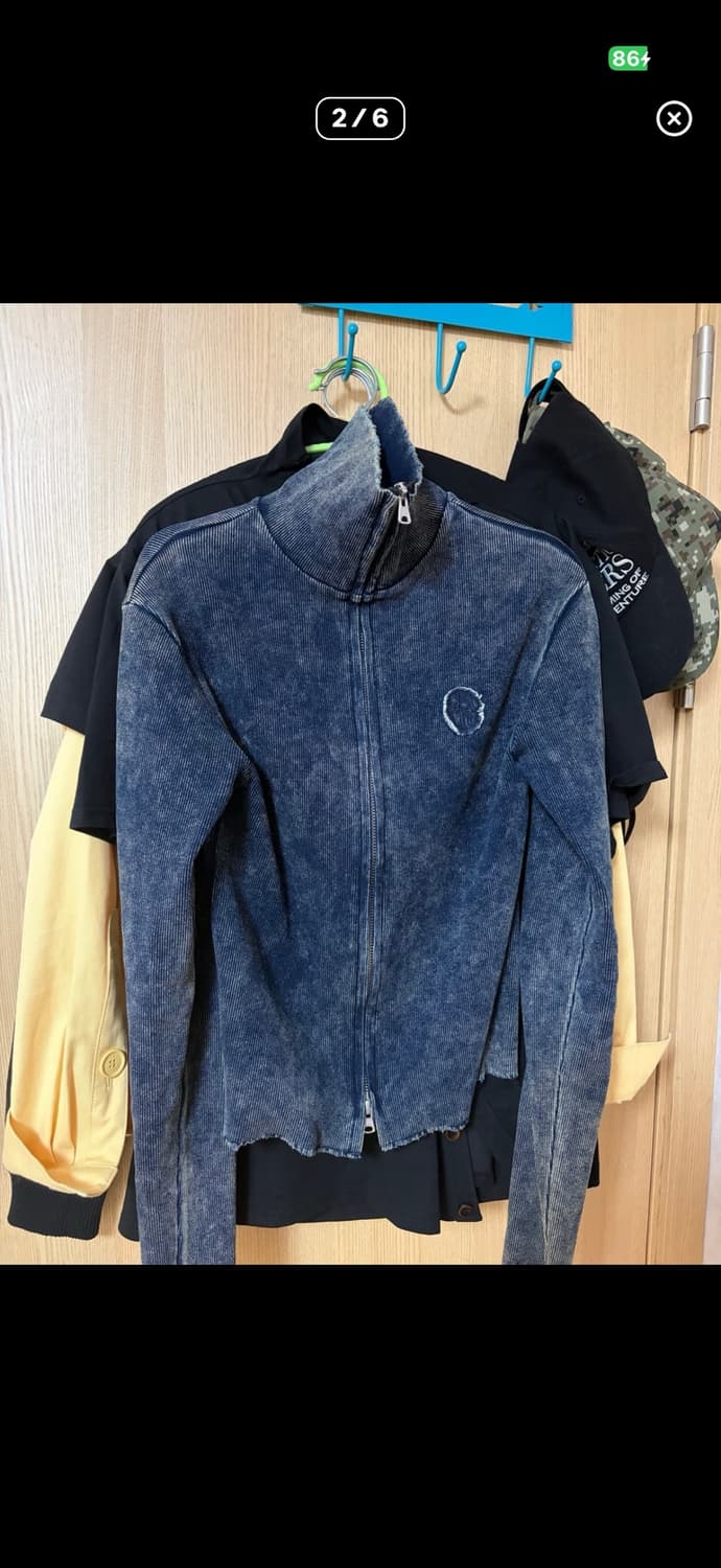 LECYTO STONE WASHED RIBBED NECK ZIP UP 상품이미지2