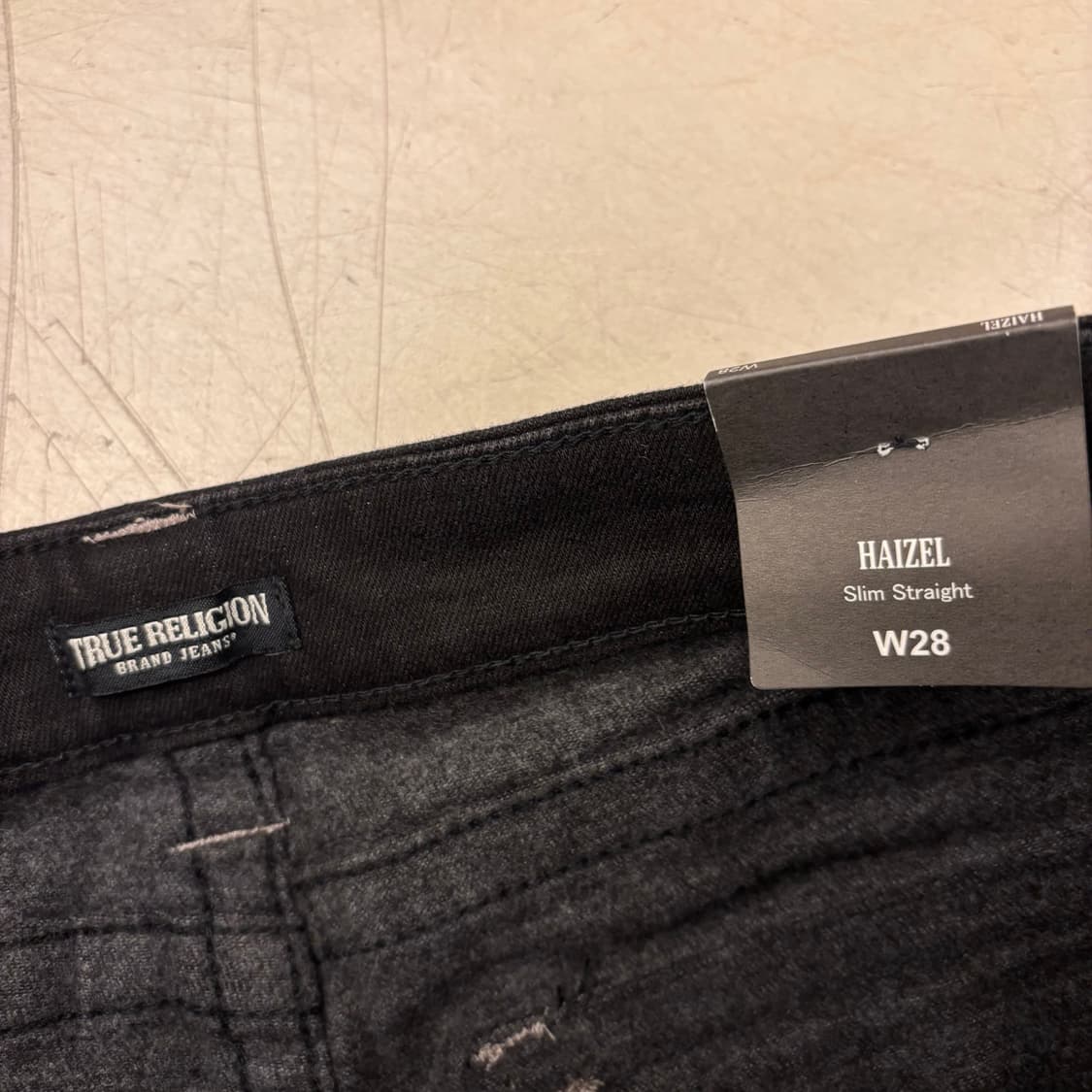 트루릴리전 로우 싯 블랙 데님 팬츠 상품이미지4