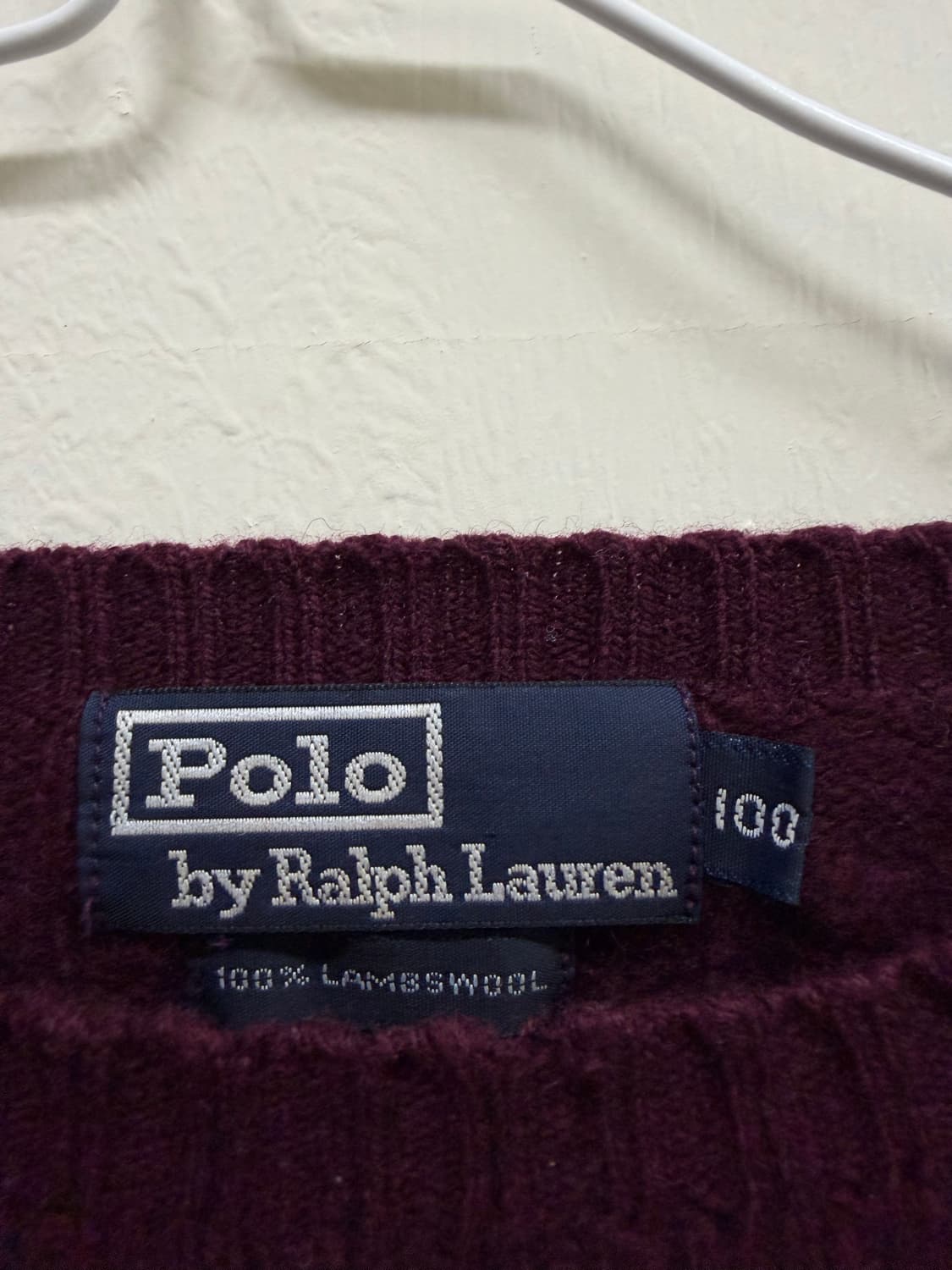 폴로랄프로렌 버건디 꽈배기니트 상품이미지3