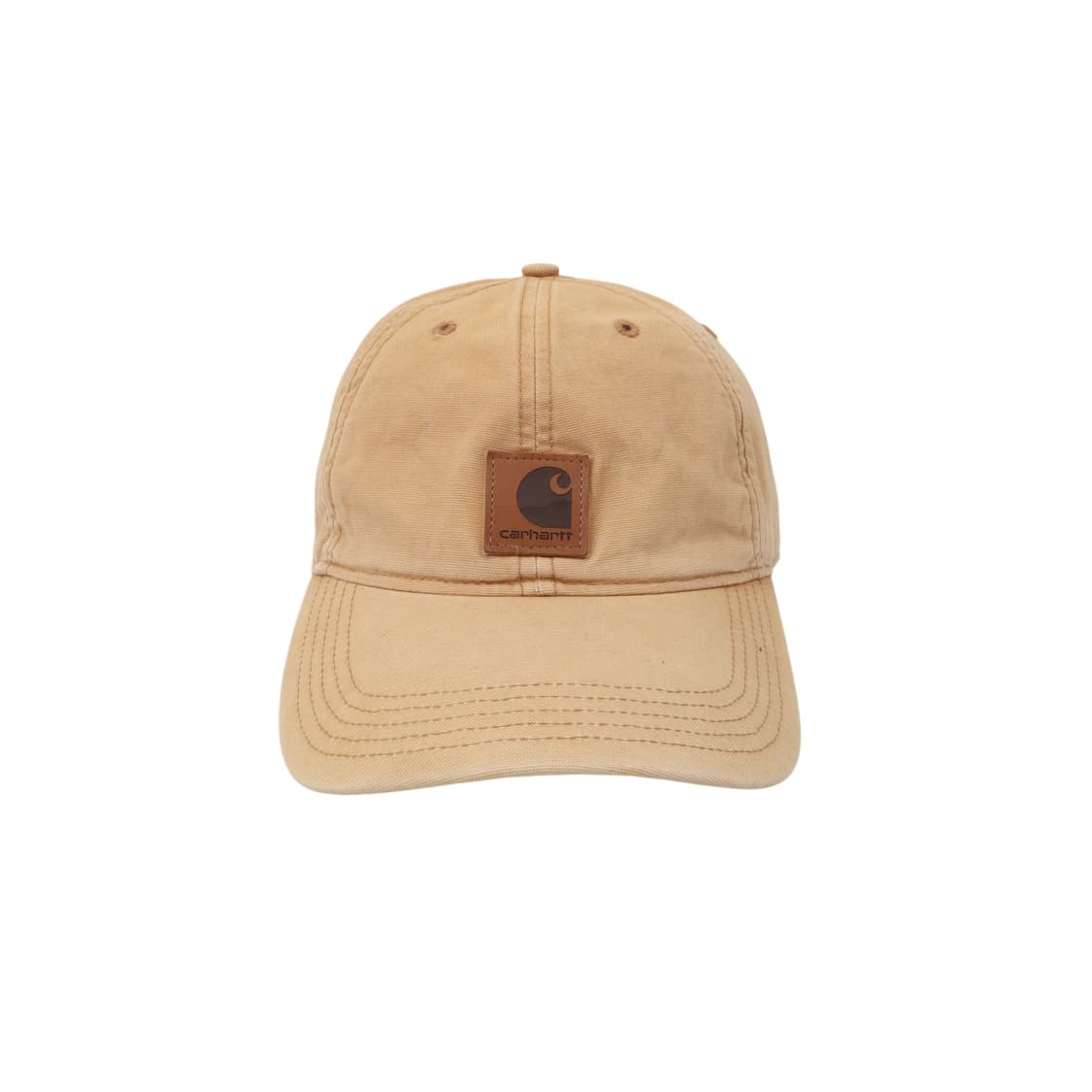 칼하트 베이지 레더탭 캔버스 캡 상품이미지1