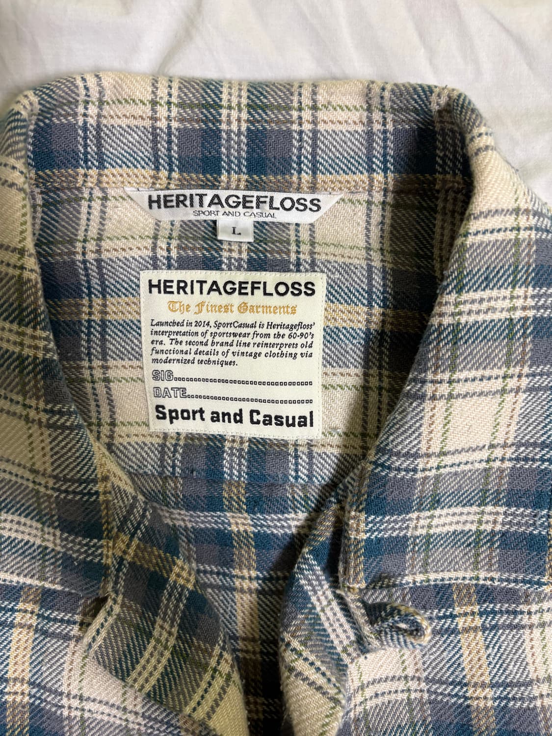 헤리티지플로스 원워시드 플란넬 셔츠 아이보리 L 상품이미지3