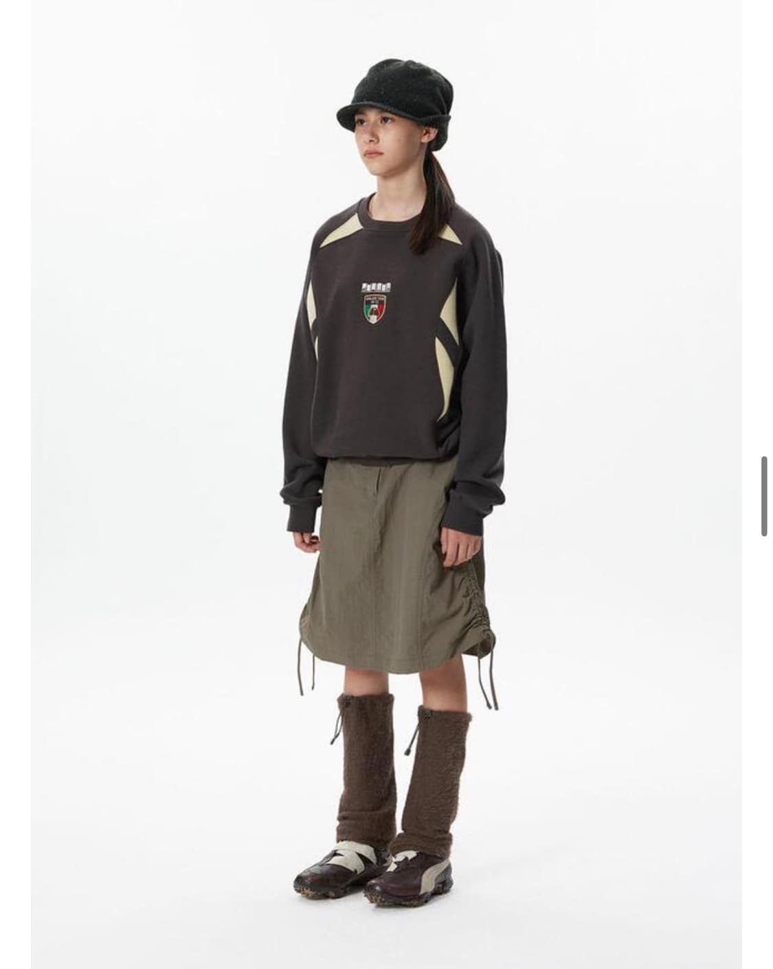 SUNLOVE Speckle Visor Beanie - Charcoal 상품이미지2