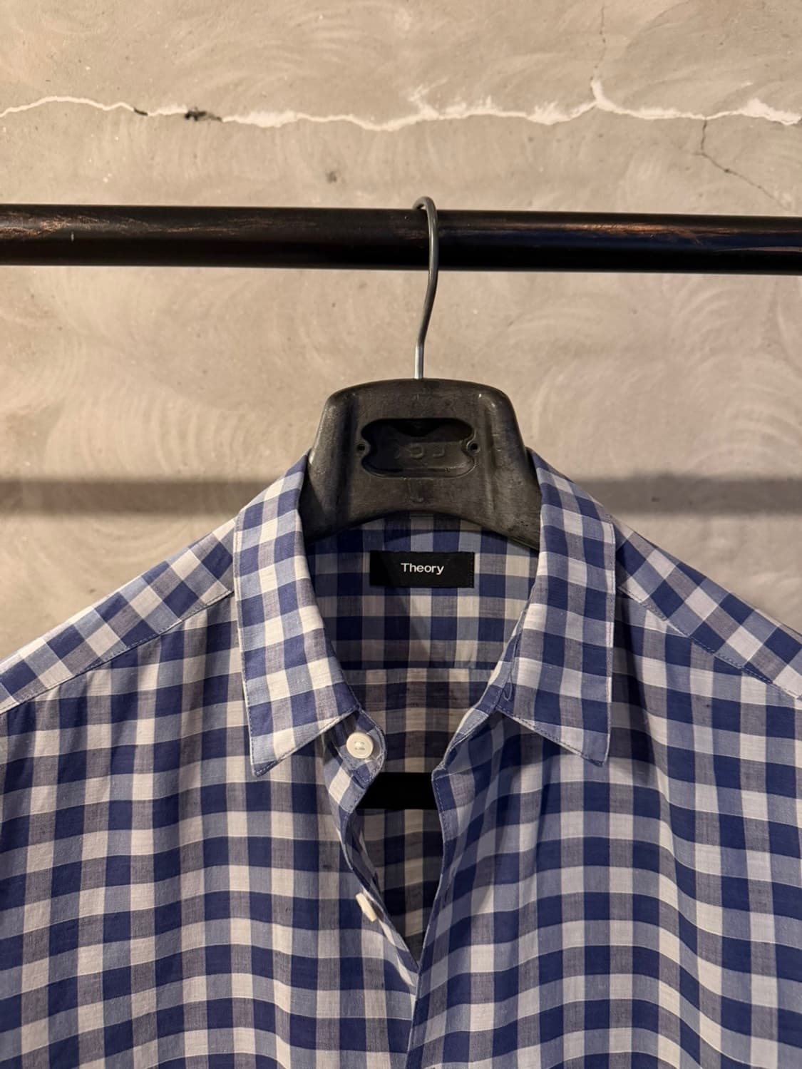 띠어리 체크 셔츠 슬림100 상품이미지2