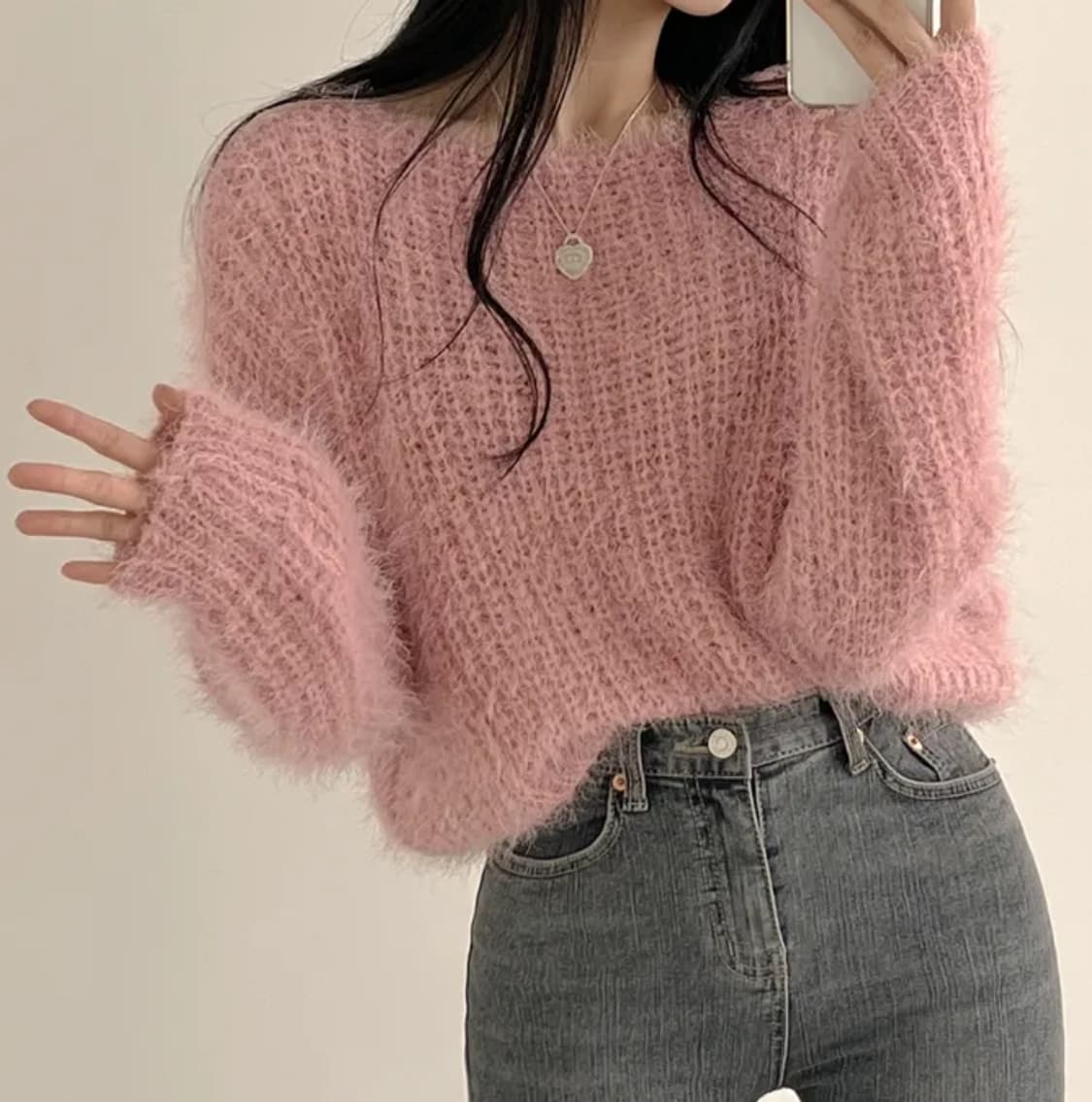 핑크 니트 상품이미지2