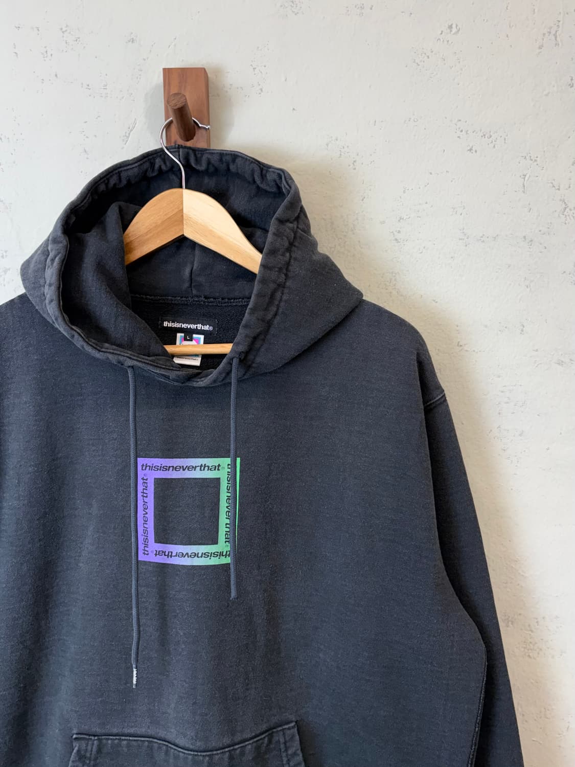 디스이즈네버댓 빈티지 헤비코튼 후드티 블랙 상품이미지3